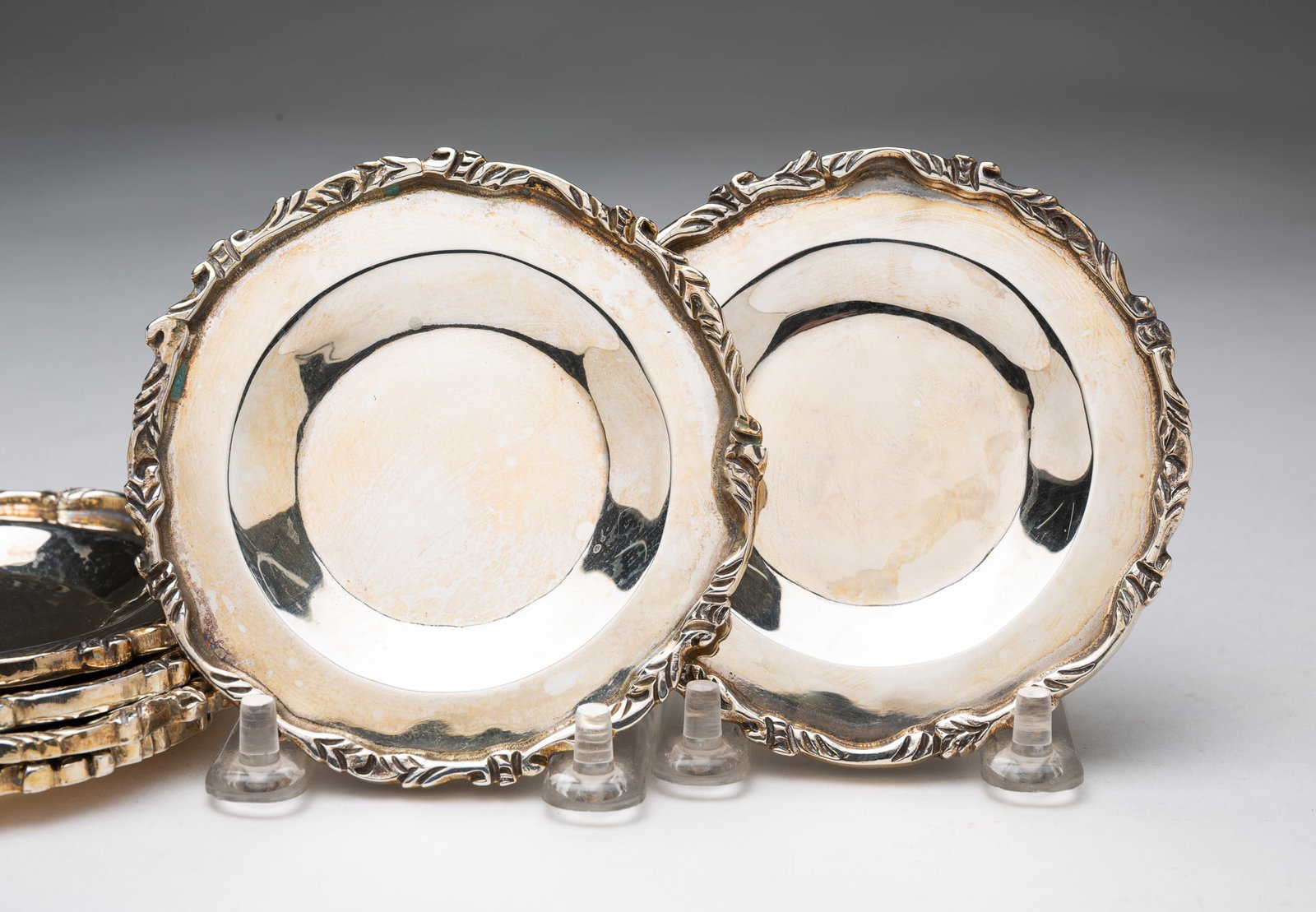 SIX MEXICAN STERLING SILVER COASTERS. (1 of 4)