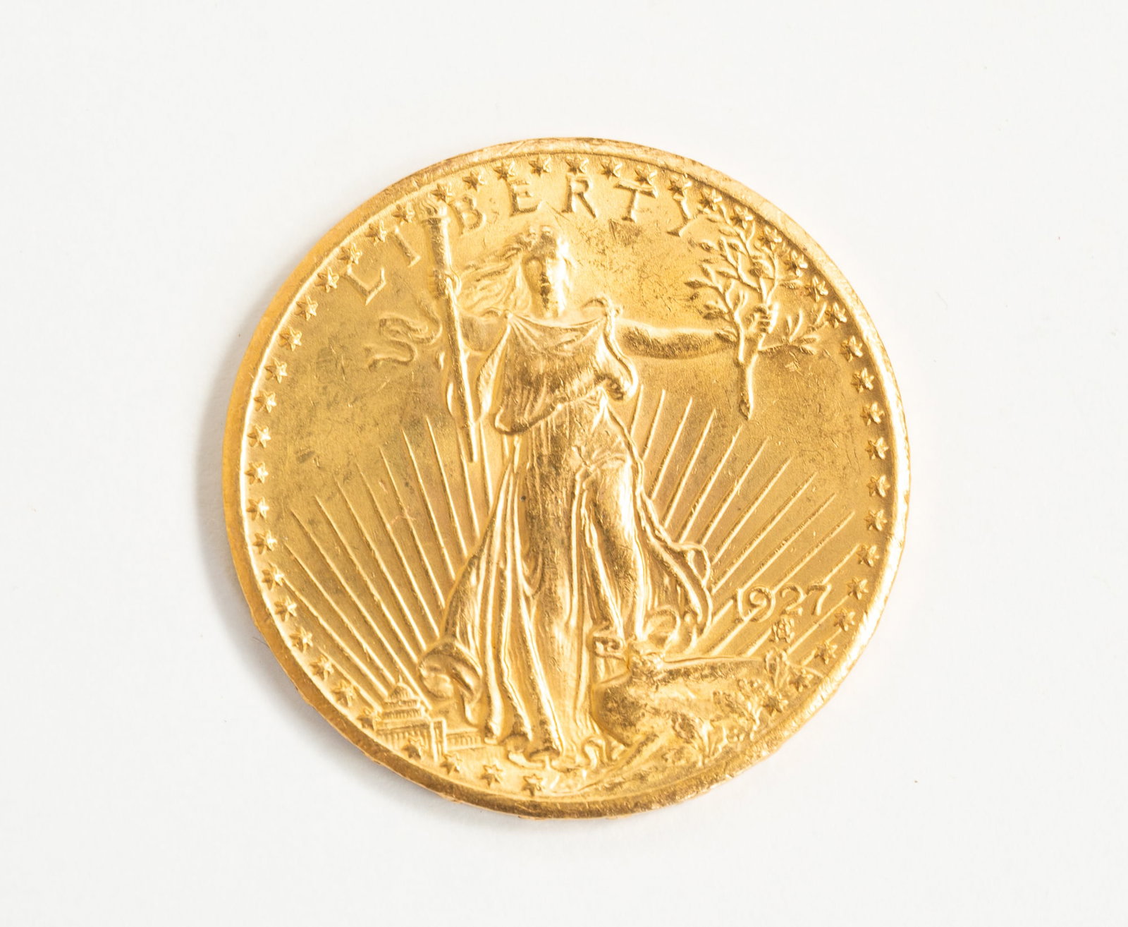 1927 SAINT GAUDENS 20-DOLLAR GOLD COIN. (1 of 2)