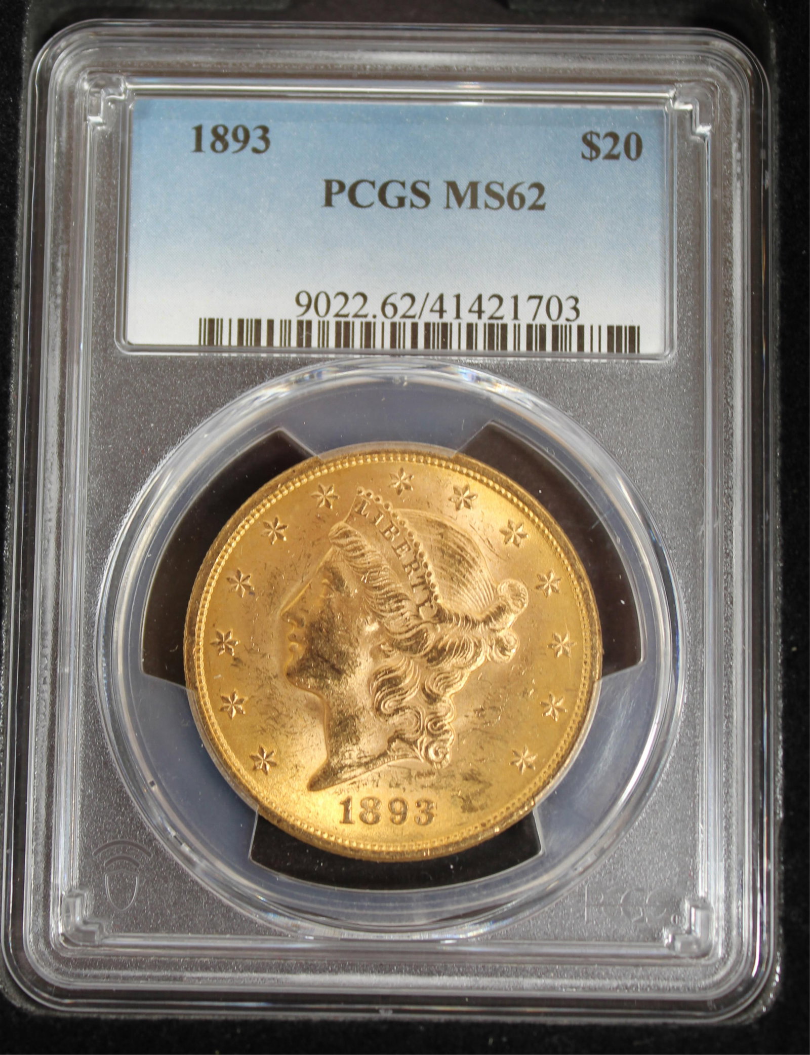 U.S. GOLD 1893 $20 LIBERTY COIN. (1 of 2)