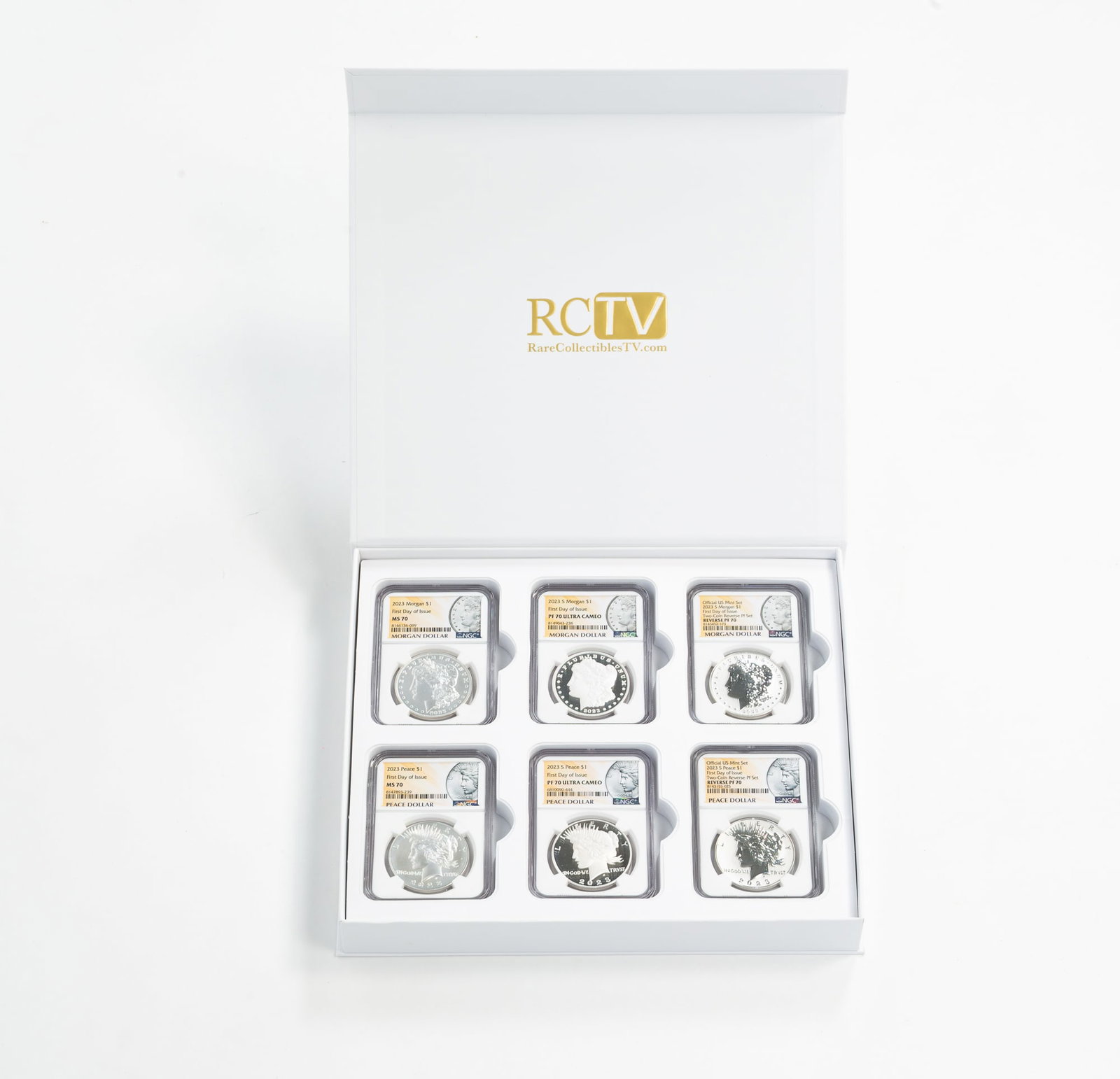 SET OF 6 U.S. SILVER 2023 MORGAN $1 COINS. (1 of 3)