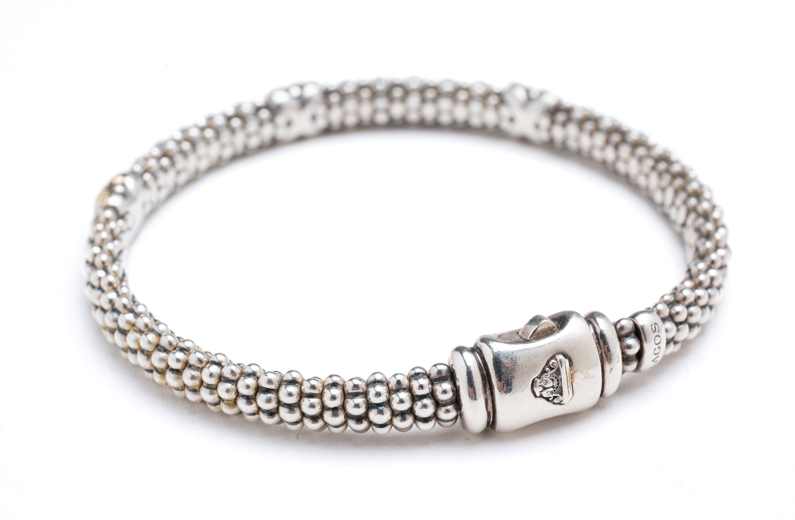 LAGOS THREE STATION GOLD X DIAMOND CAVIAR BRACELET. (1 of 3)