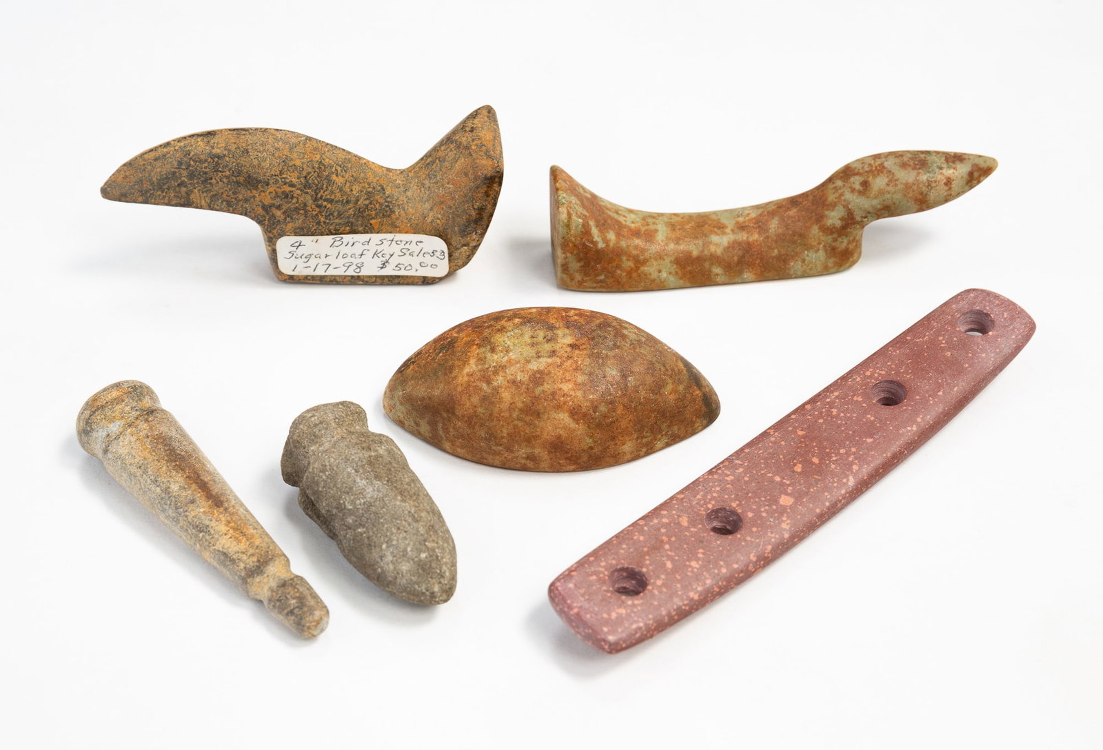 SIX NATIVE AMERICAN STONE ITEMS. - 2