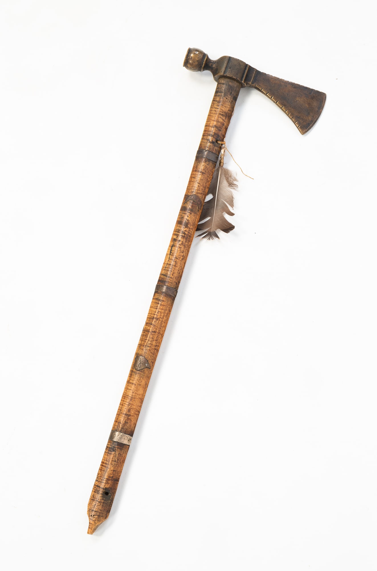 AMERICAN BRASS PIPE TOMAHAWK. (1 of 7)