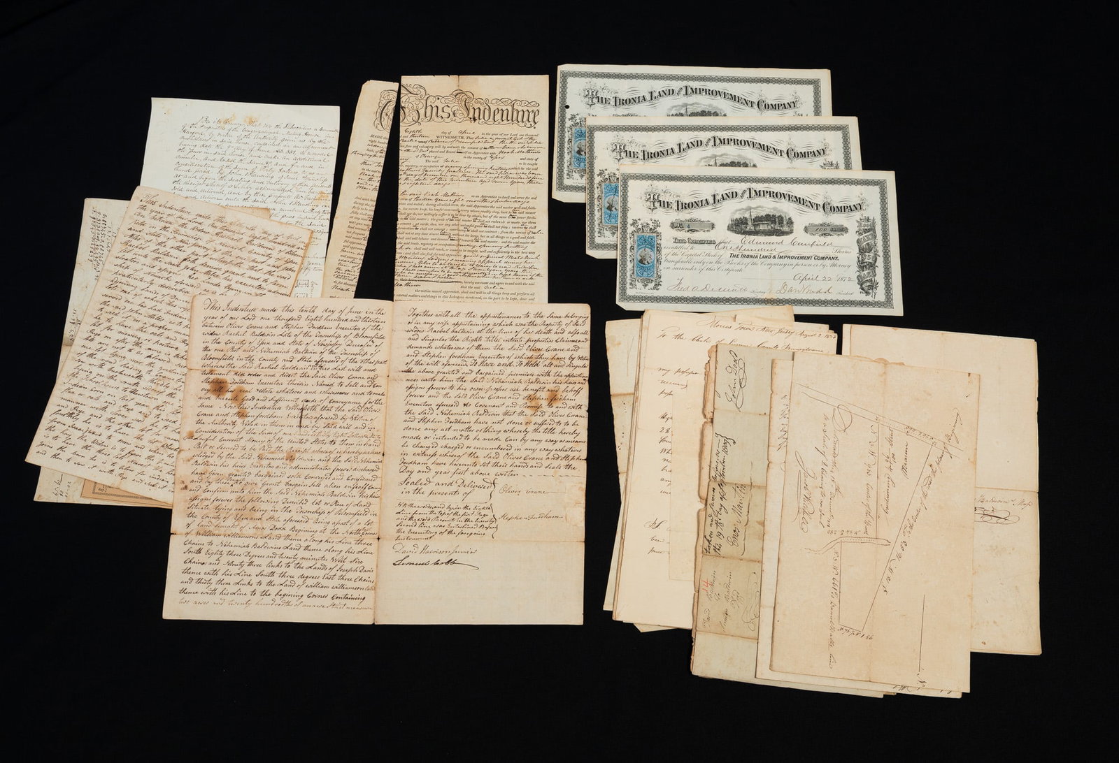 COLLECTION OF EARLY AMERICAN LAND INDENTURES AND DEEDS FROM NEW JERSEY. (1 of 8)