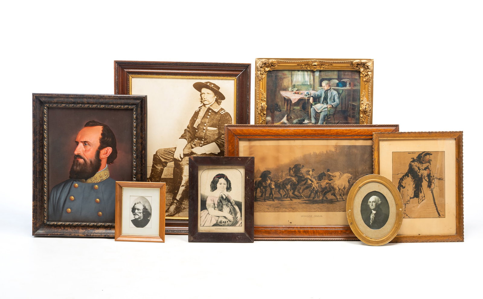 GROUP OF EIGHT PRINTS, INCL. PORTRAIT OF STONEWALL JACKSON. (1 of 10)