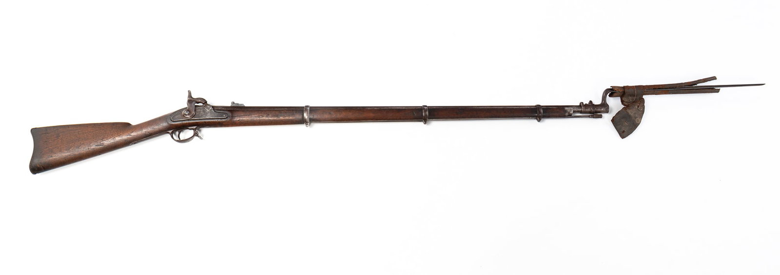 AMERICAN 1863 SPRINGFIELD MUSKET WITH BAYONET. (1 of 4)