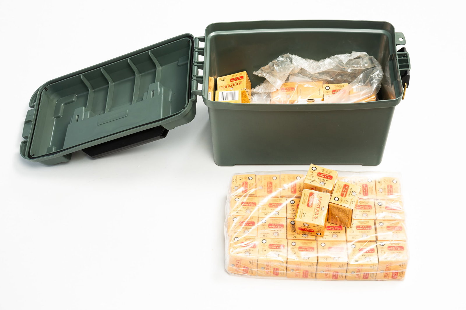 LARGE GROUP OF HERTER'S INTERNATIONAL SELECT GRADE 7.62X39MM AMMO. (1 of 3)