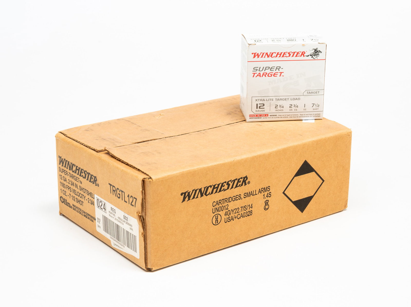 TWELVE BOXES OF WINCHESTER TWELVE GAUGE SUPER TARGET AMMO. (1 of 3)