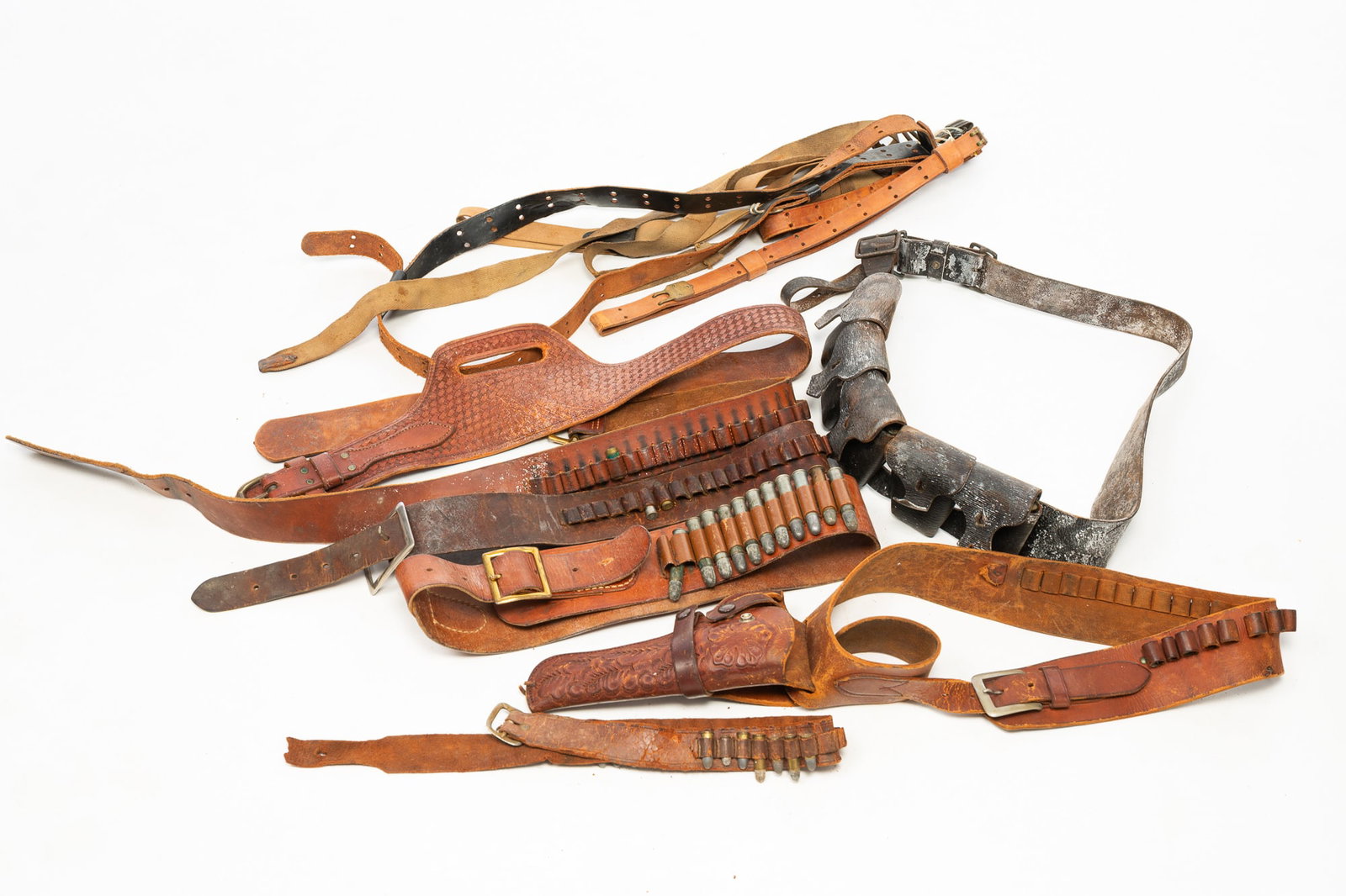GROUP OF LEATHER AMMO BELTS. (1 of 5)