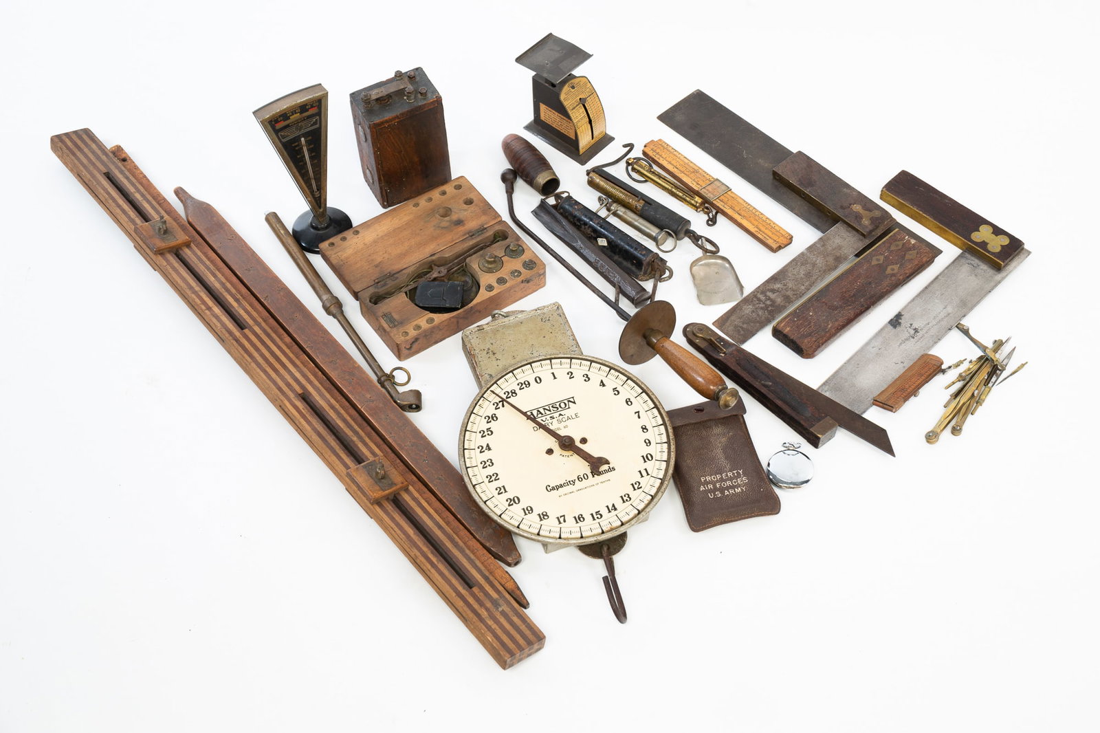 ECLECTIC GROUP OF TOOLS AND INSTRUMENTS, INCL. FORD "MODEL T" IGNITION COIL. (1 of 8)