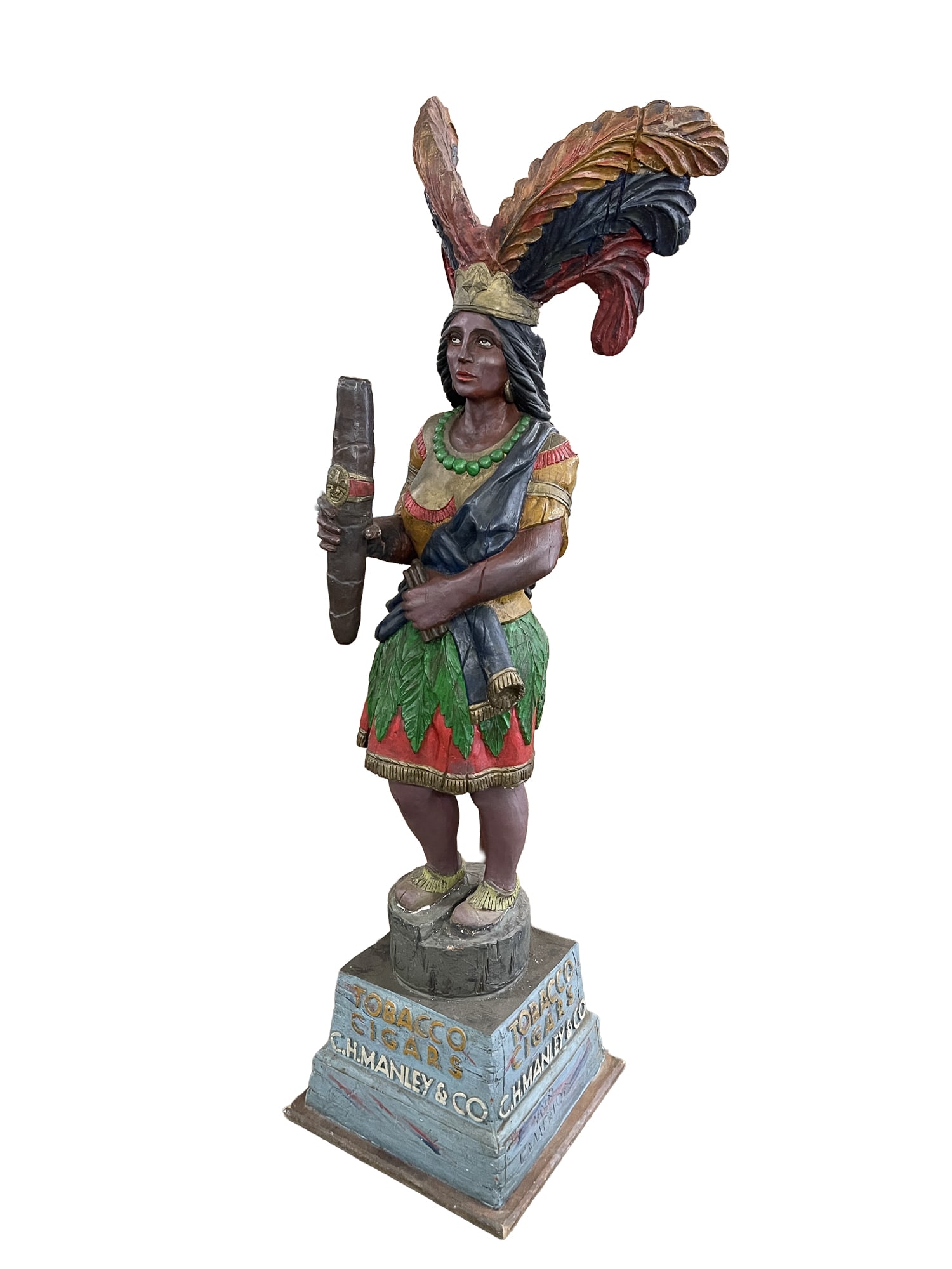 AMERICAN PAINTED PLASTER AND COMPOSITION CIGAR STORE INDIAN PRINCESS. (1 of 4)