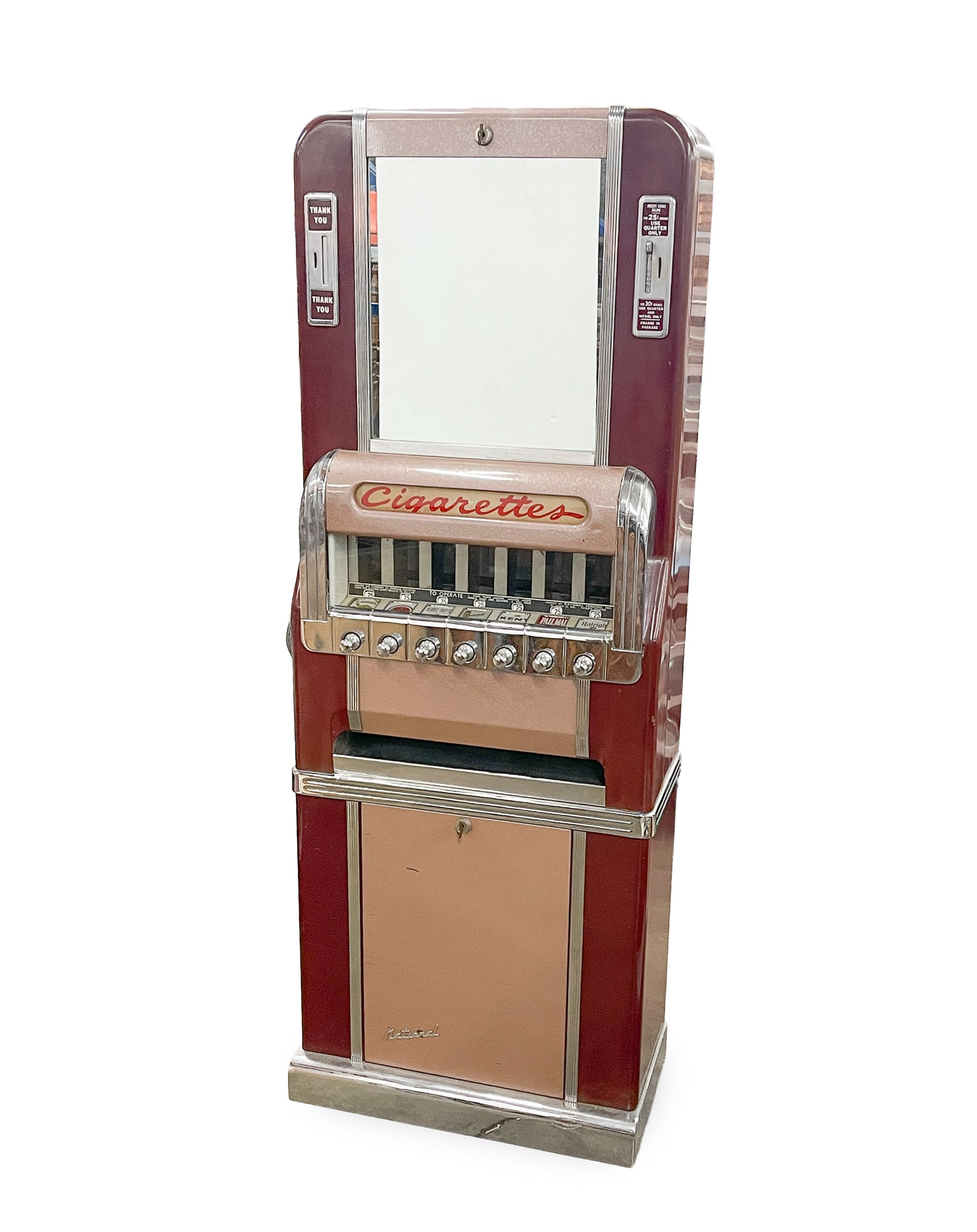 NATIONAL CIGARETTE ART DECO VENDING MACHINE AND CIGARETTE DEALERS LICENSE. (1 of 7)