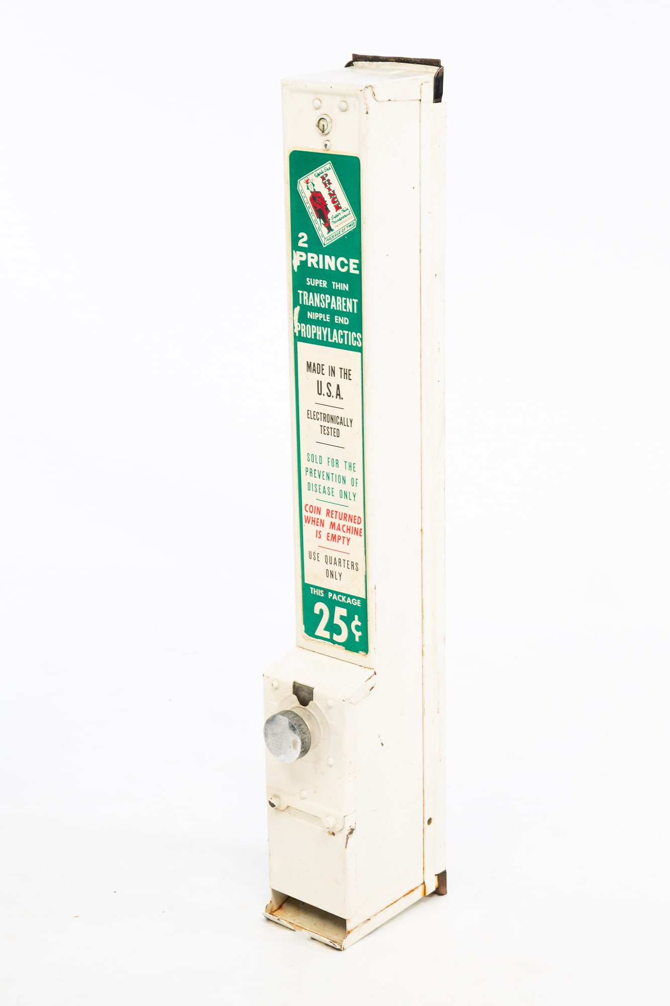 COIN-OPERATED PRINCE CONDOM / PROPHYLACTICS VENDING MACHINE. (1 of 4)