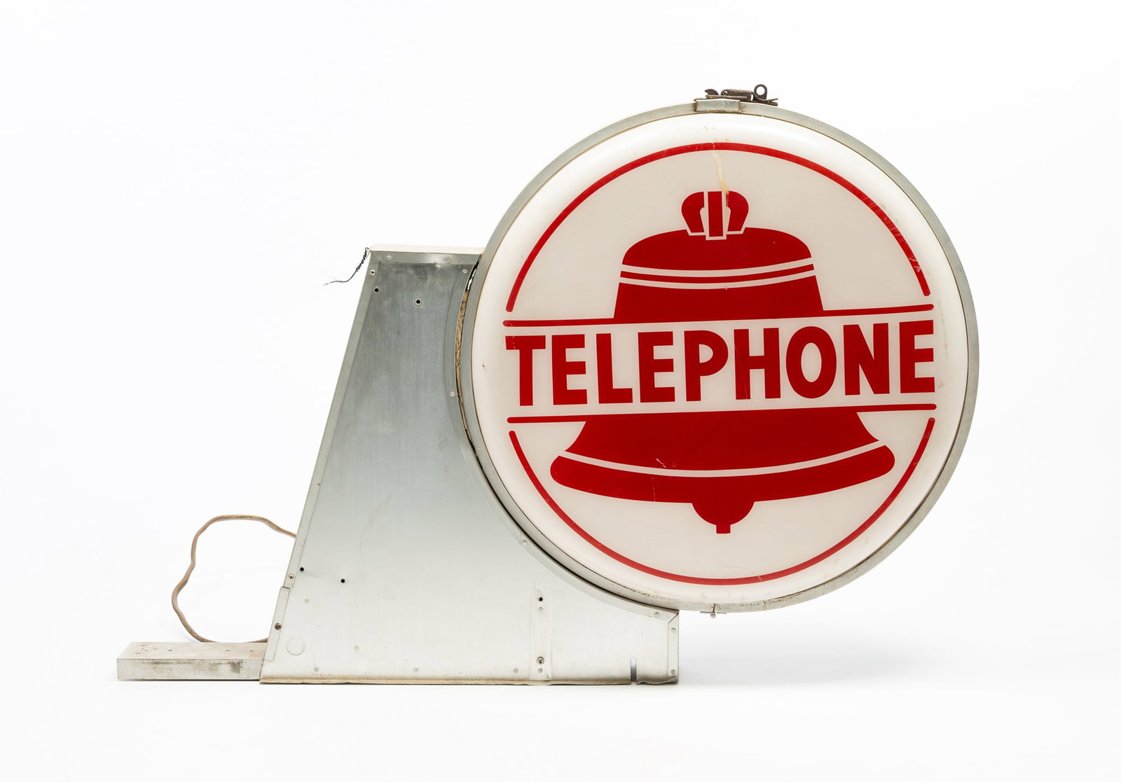 RED BELL TELEPHONE LIGHTED SIGN. (1 of 4)