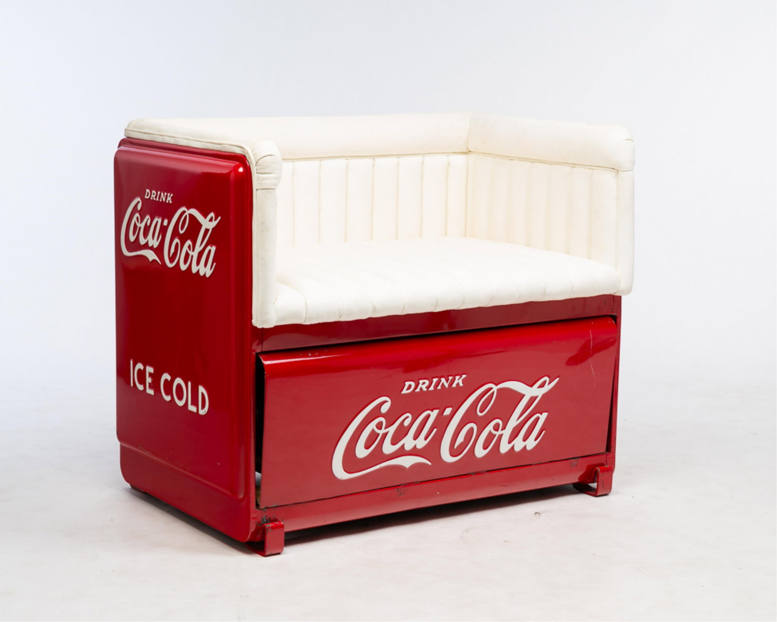 VINTAGE COCA-COLA COOLER CONVERTED TO A BENCH. (1 of 4)