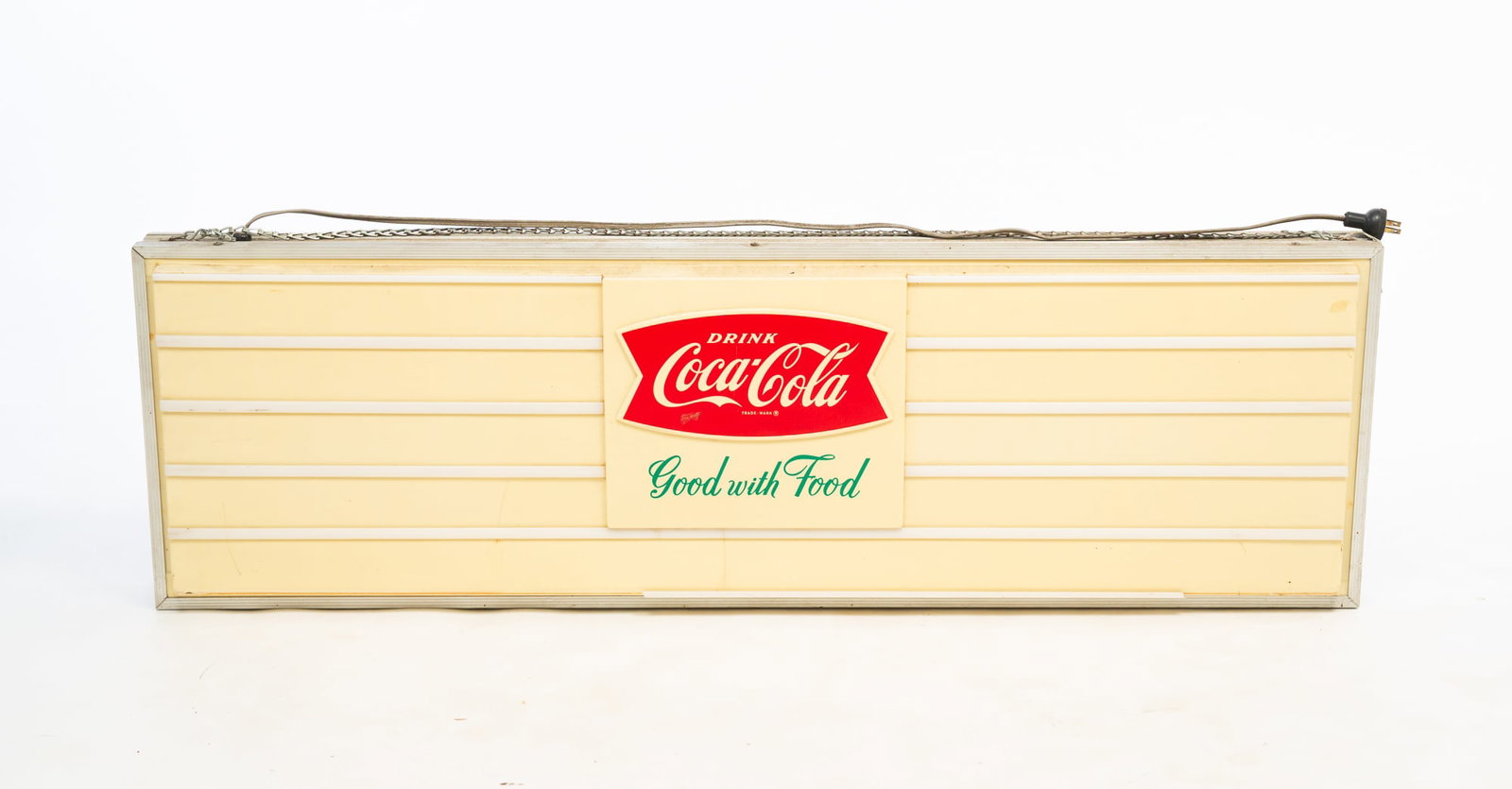 COCA-COLA FISHTAIL LIGHTED ADVERTISING MENU. (1 of 3)