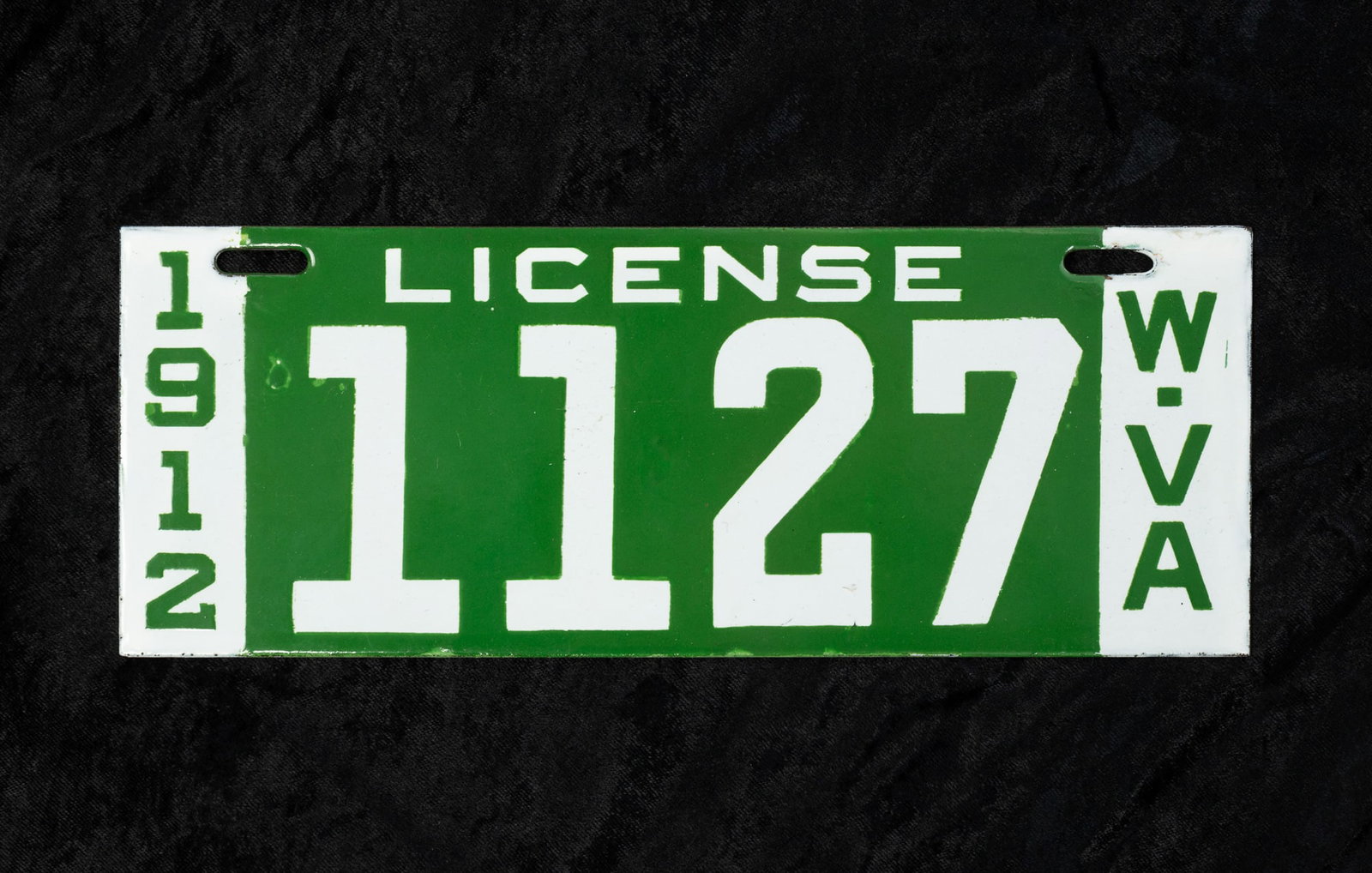 WEST VIRGINIA 1912 ENAMELED LICENSE PLATE. (1 of 2)