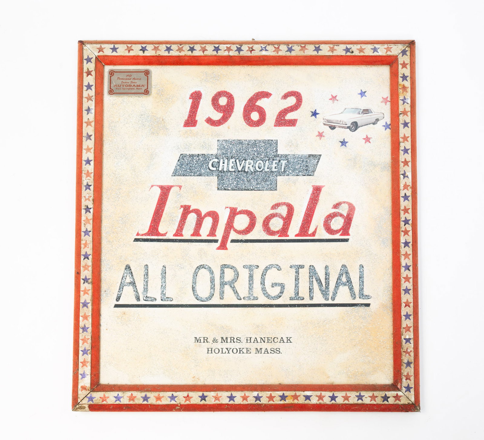 FRAMED CHEVY CAR SHOW AWARD. (1 of 5)