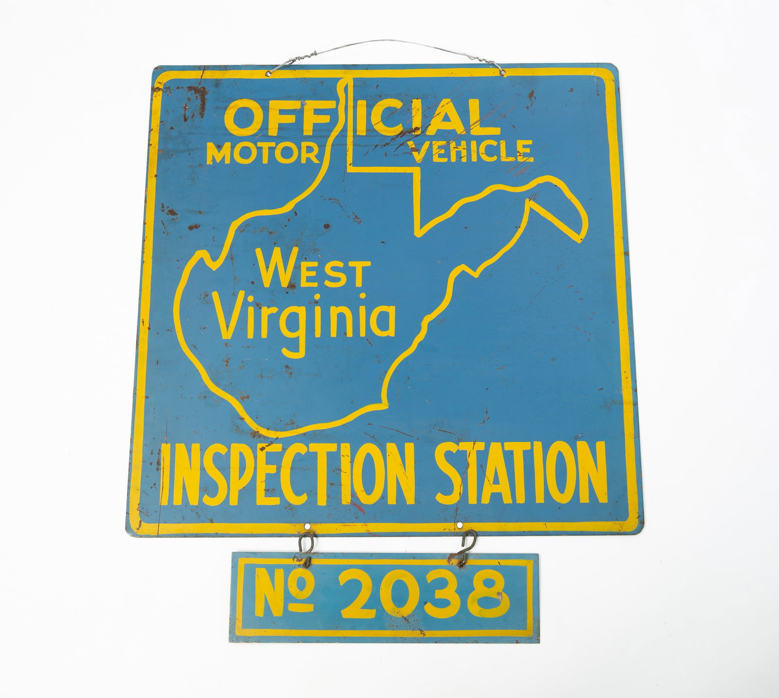 WEST VIRGINIA VEHICLE INSPECTION SIGN. (1 of 4)