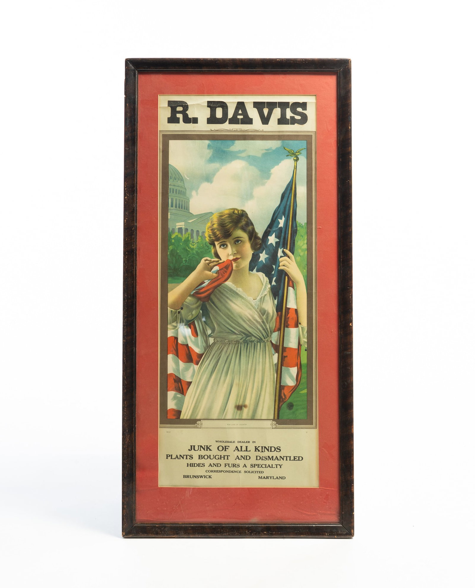 MARYLAND R. DAVIS ADVERTISING PATRIOTIC PRINT. (1 of 5)