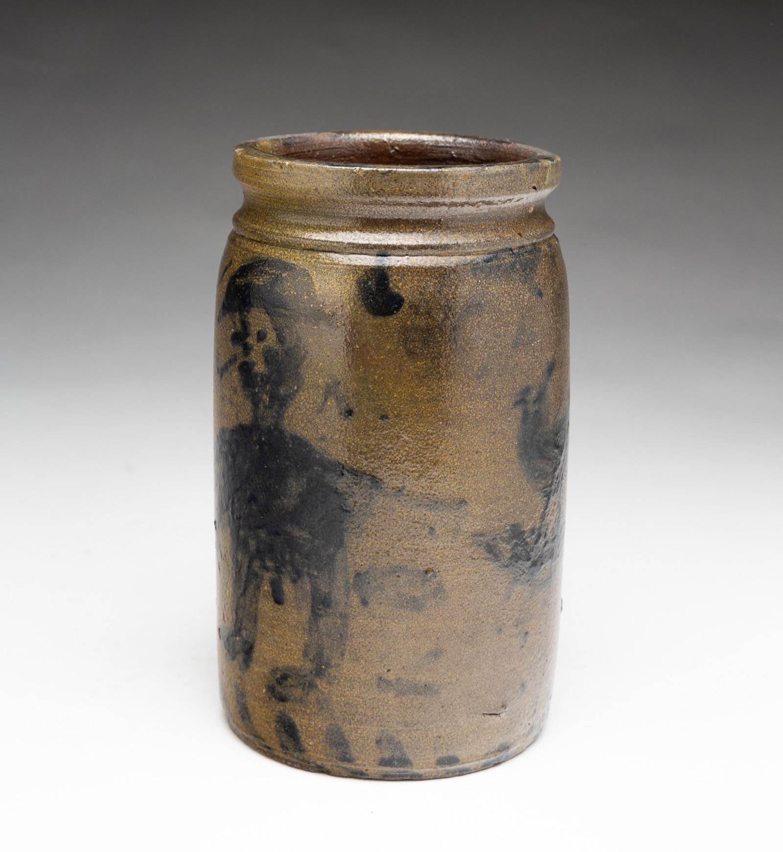 SCARCE SHENANDOAH VALLEY FOLK ART COBALT DECORATED DIMINUTIVE STONEWARE JAR ATTRIBUTED TO SOLOMON (1 of 4)