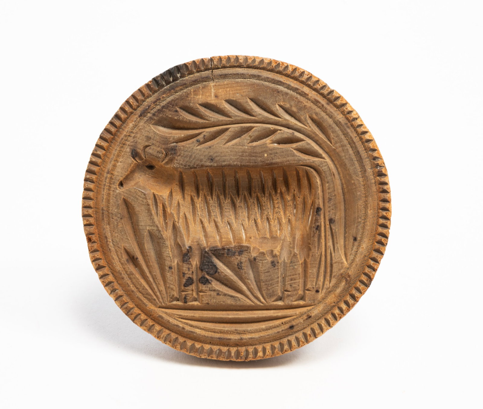 BUTTER PRINT WITH COW AND TREE. (1 of 3)