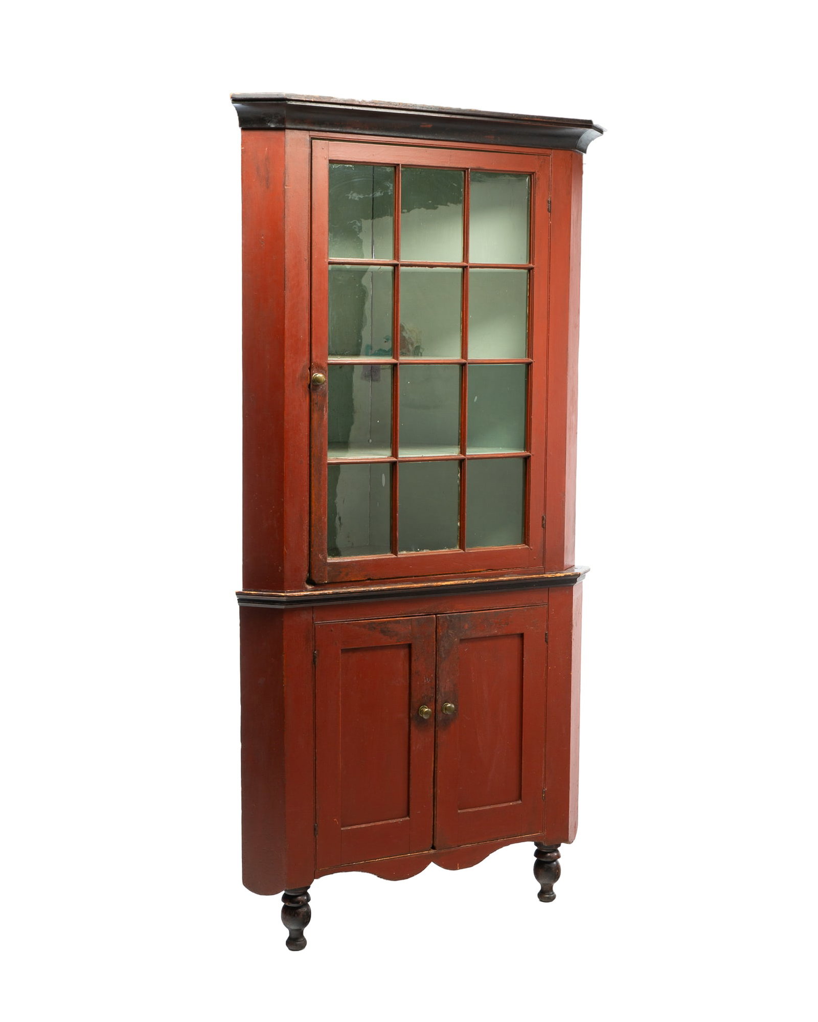 CENTER COUNTY, PENNSYLVANIA PAINTED CORNER CUPBOARD. (1 of 4)