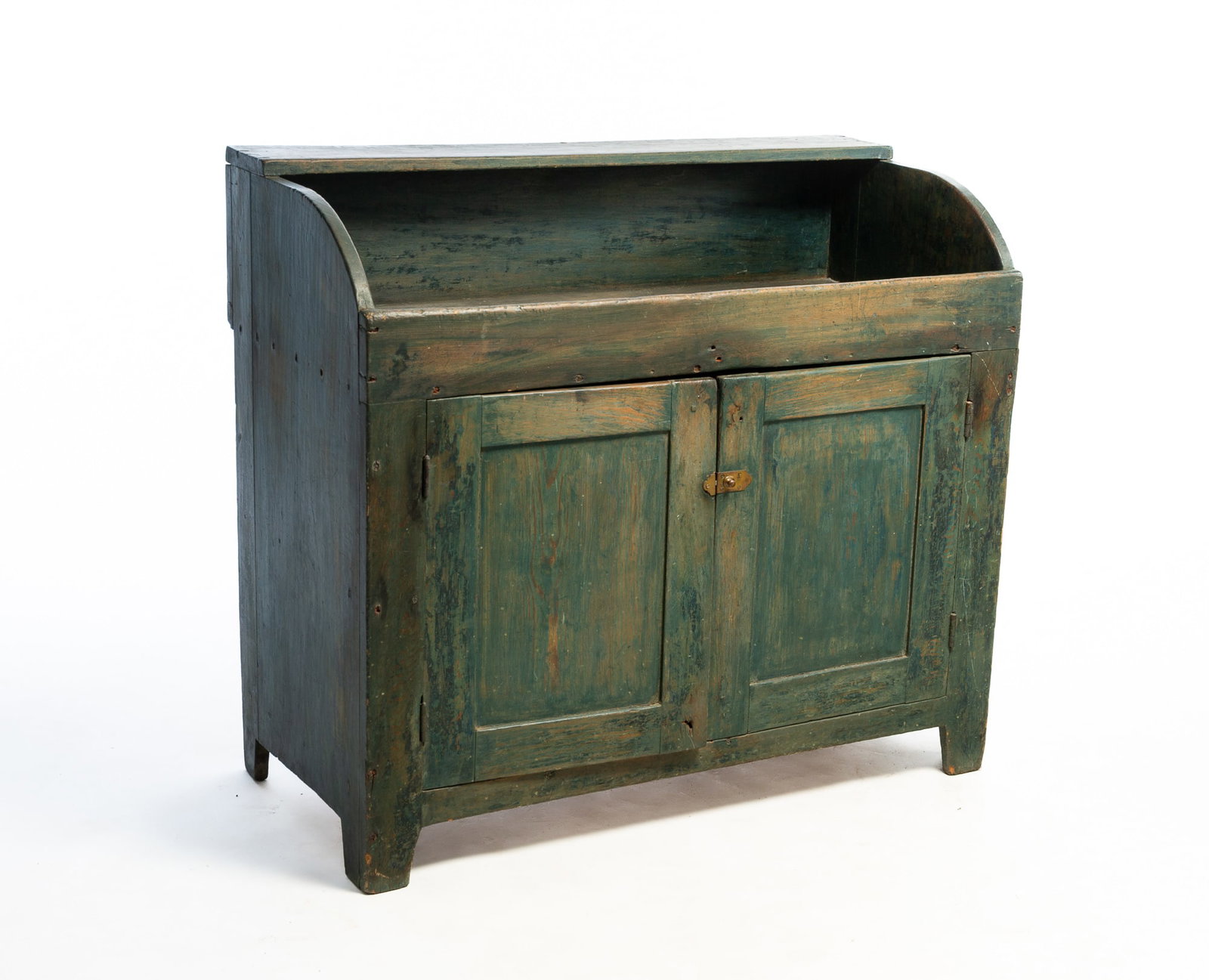 AMERICAN COUNTRY DRYSINK WITH BLUE GREEN PAINT. (1 of 4)