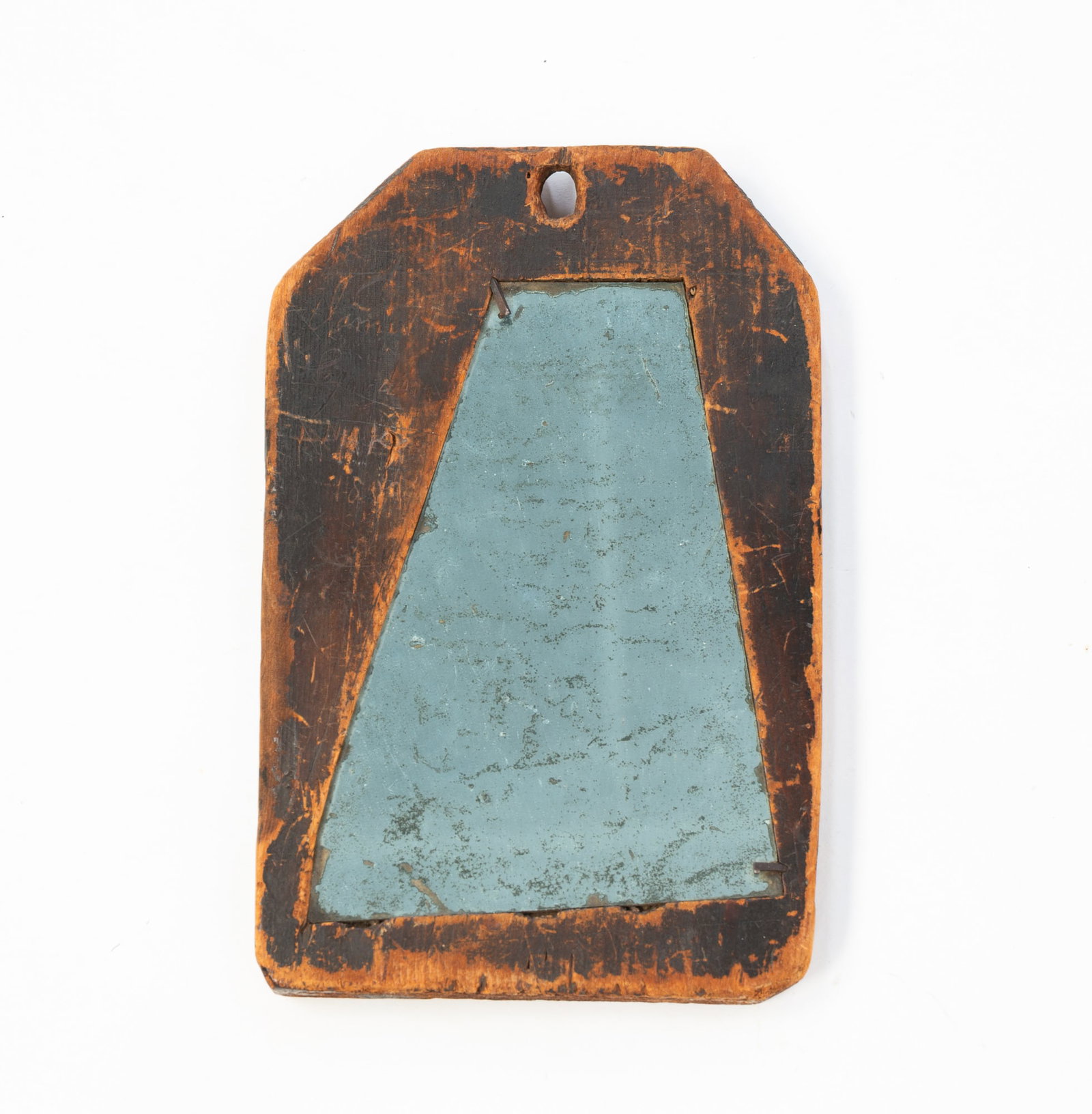 RARE AND EARLY PINE FRAGMENT MIRROR. (1 of 3)
