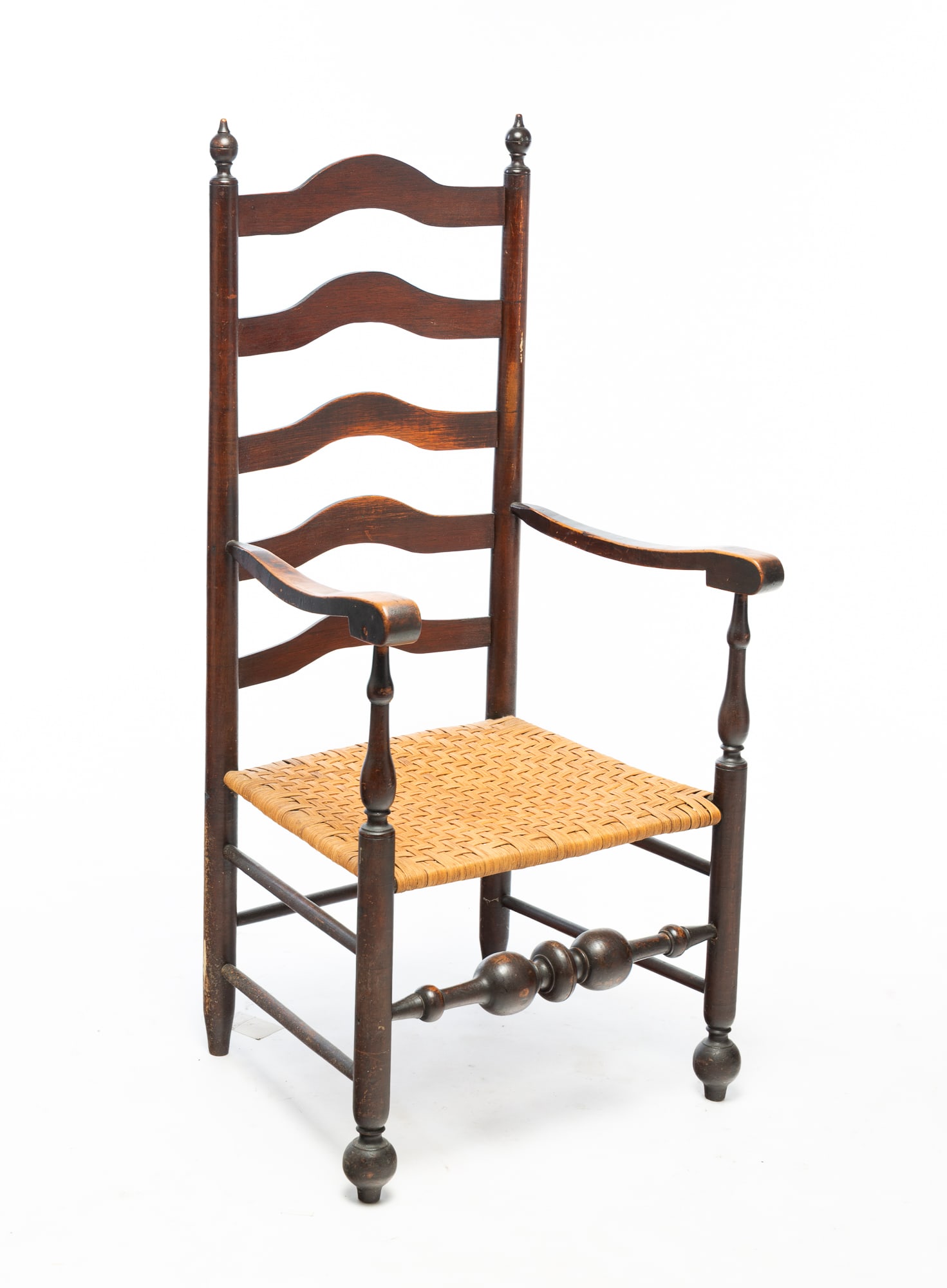NEW ENGLAND MAPLE AND OAK LADDERBACK ARMCHAIR. (1 of 5)