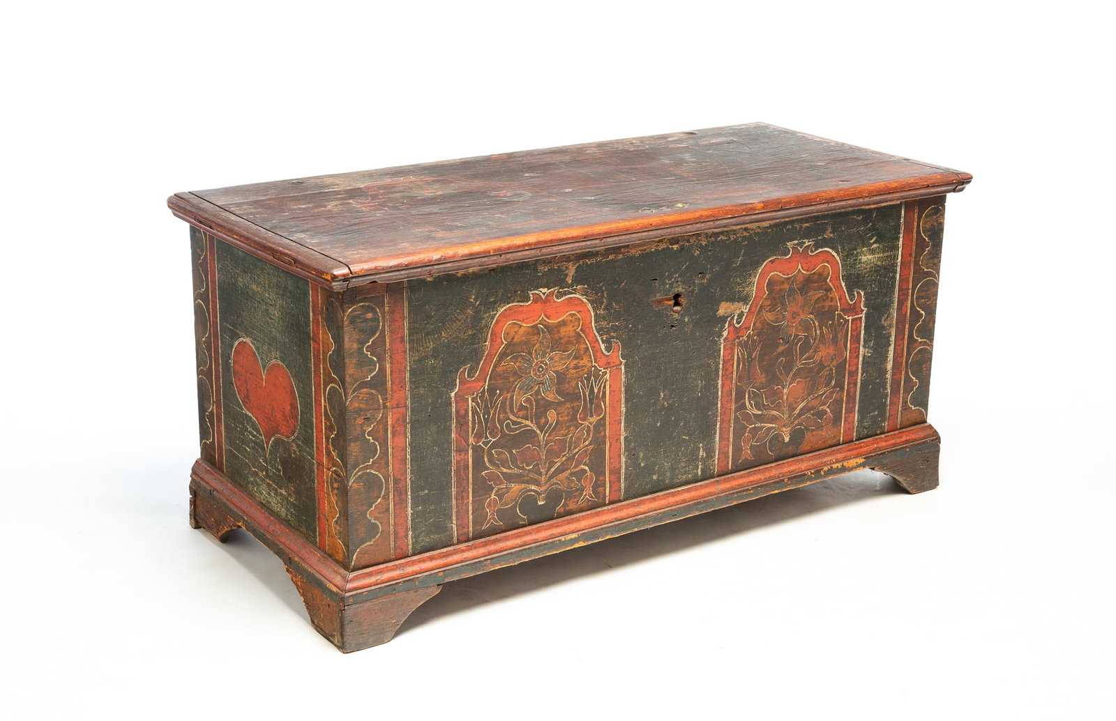PAINT-DECORATED DOWER CHEST. (1 of 9)