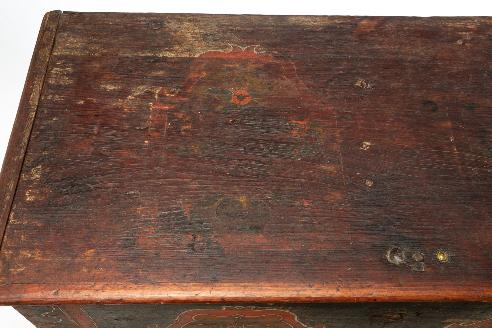 PAINT-DECORATED DOWER CHEST. - 6