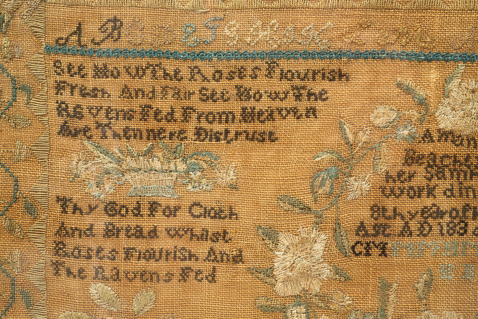NEEDLEWORK SAMPLER BY AMANDA BEACHEYE, DATED 1830. - 3