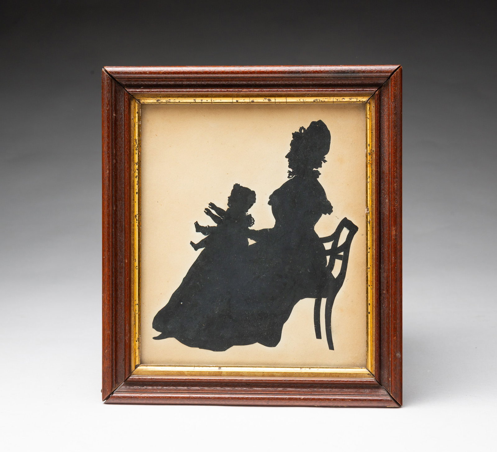 AUGUSTE EDOUART (FRENCH, 1788-1861; ACTIVE IN THE U.S. 1839-1849) CUT PAPER FULL-LENGTH SILHOUETTE: AUGUSTE EDOUART (FRENCH, 1788-1861; ACTIVE IN THE U.S. 1839-1849) CUT PAPER FULL-LENGTH SILHOUETTE OF MRS. EASON AND MISS ELIZABETH GEDDES MACKENZIE, DATED 1830. Scotland (Edinburgh), 19th Century.