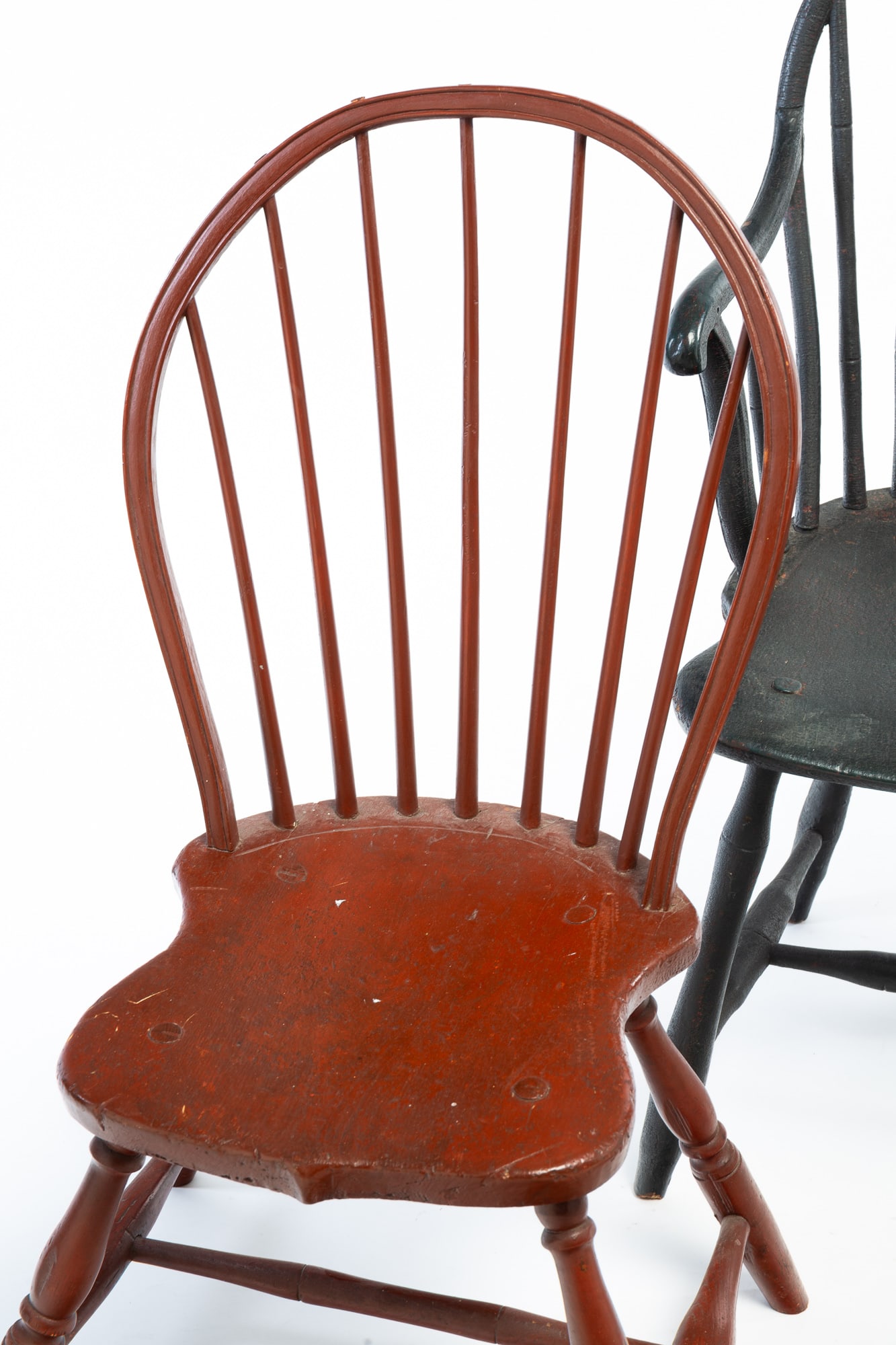 THREE PAINTED WINDSOR CHAIRS. - 2