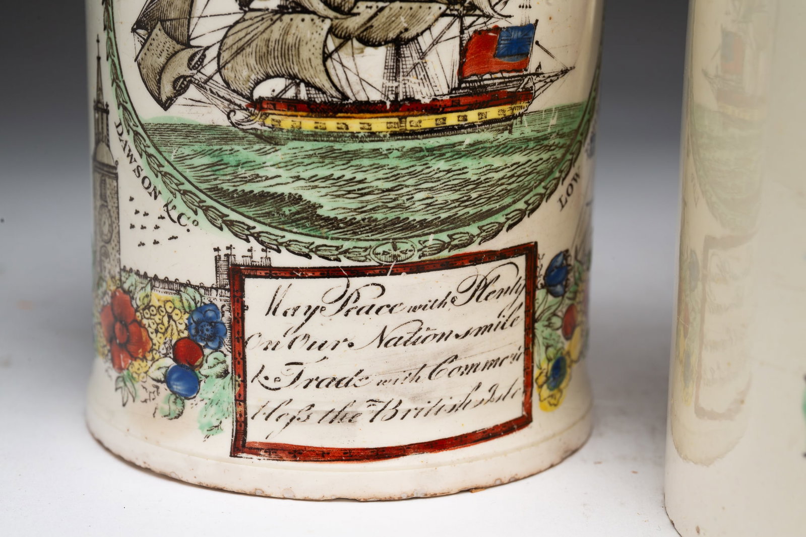 THREE PEARLWARE MUGS. - 5