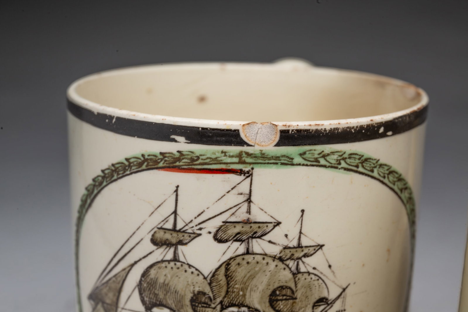 THREE PEARLWARE MUGS. - 6