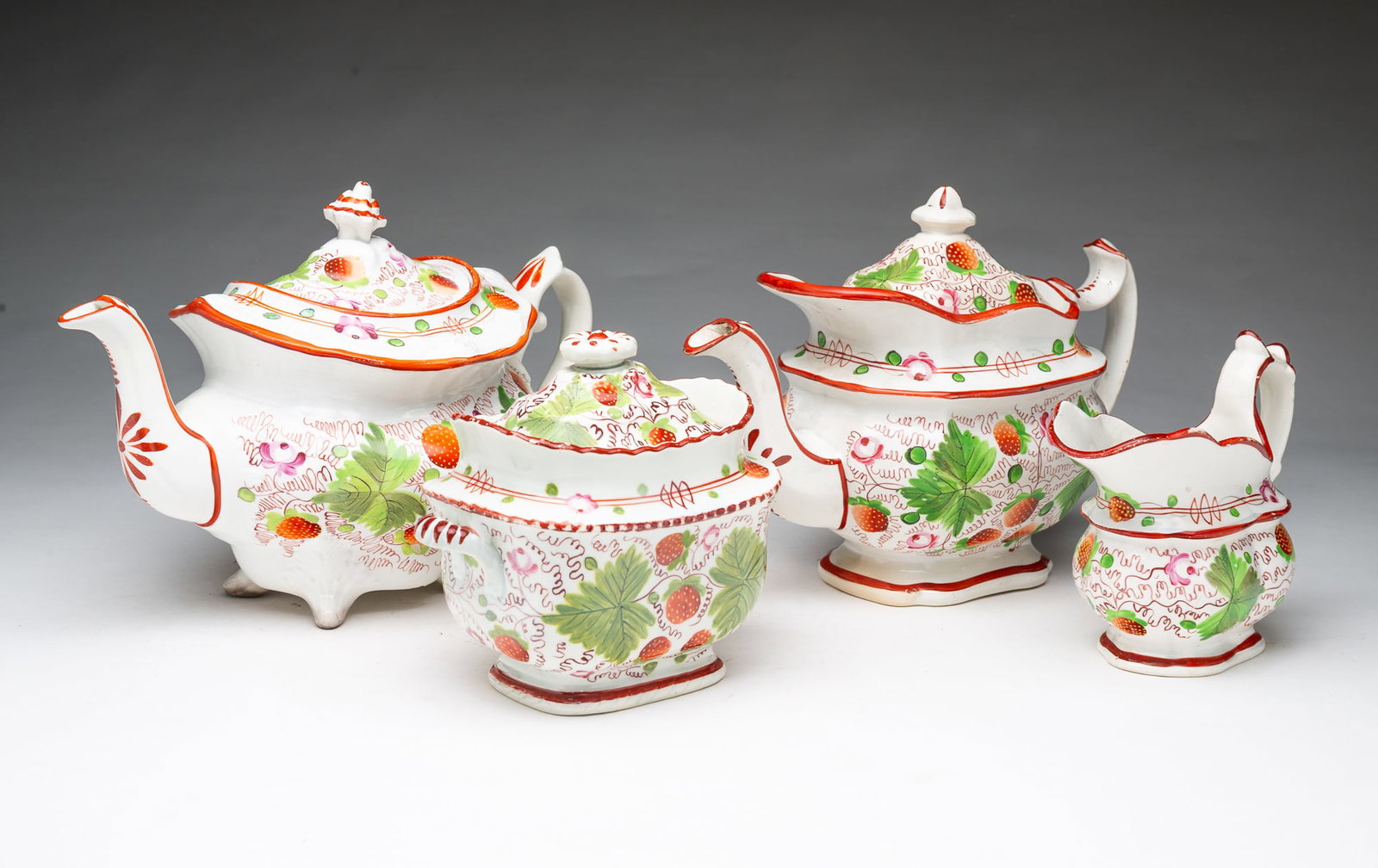 STAFFORDSHIRE PINK LUSTERWARE SOFT PASTE TEA SERVICE. (1 of 7)