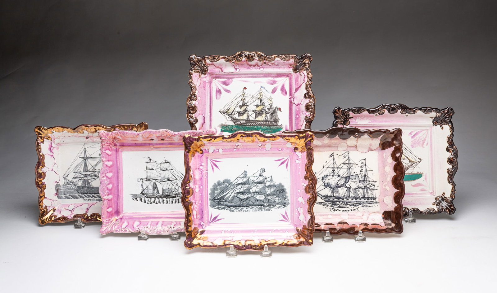 EIGHT SUNDERLAND LUSTER WALL PLAQUES. (1 of 7)