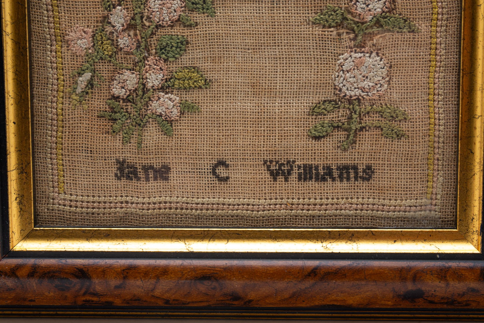 DIMINUTIVE NEEDLEWORK SAMPLER BY JANE C. WILLIAMS, DATED 1817. - 3