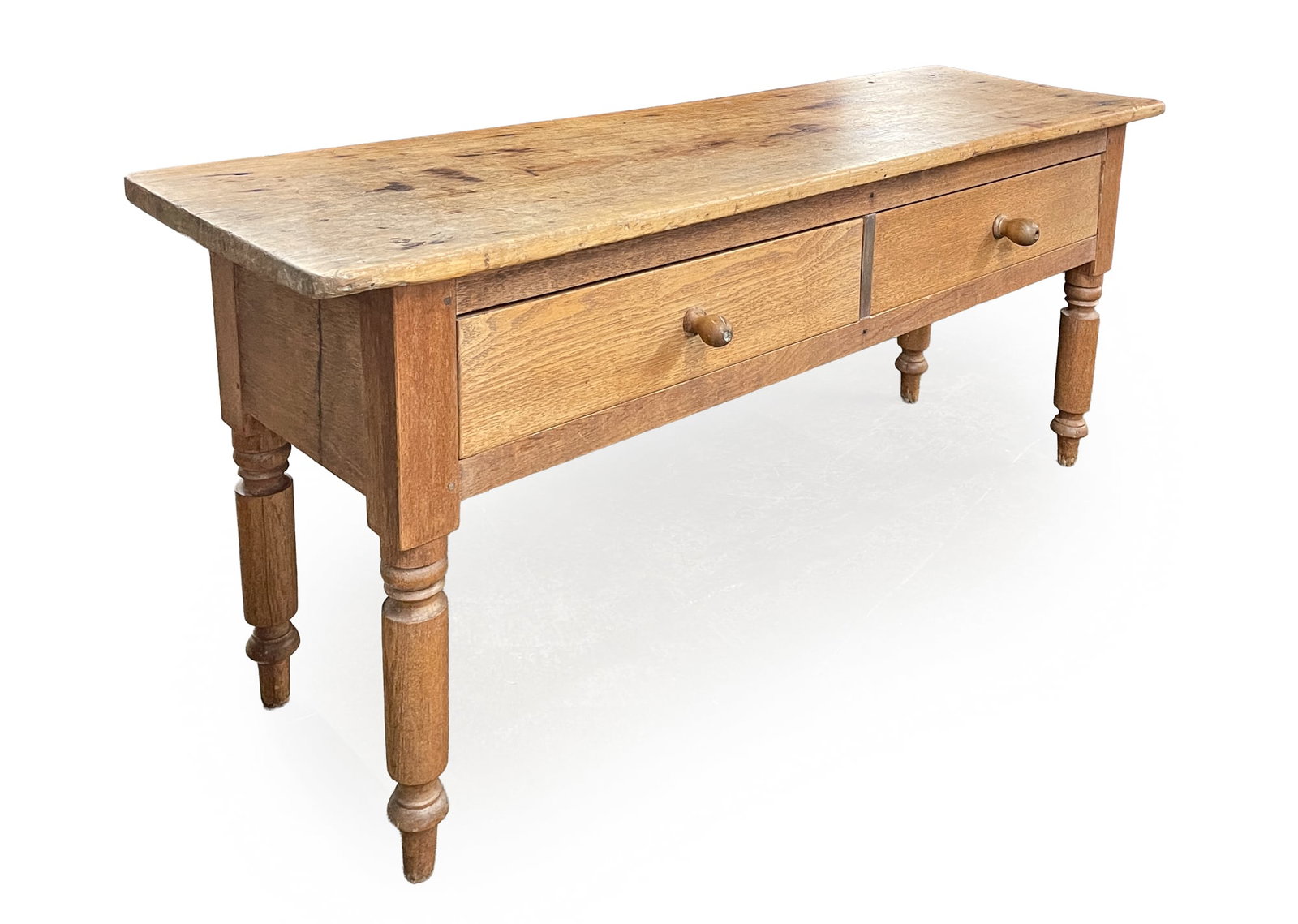 SHERATON WALNUT TWO-DRAWER KITCHEN WORK TABLE. (1 of 4)