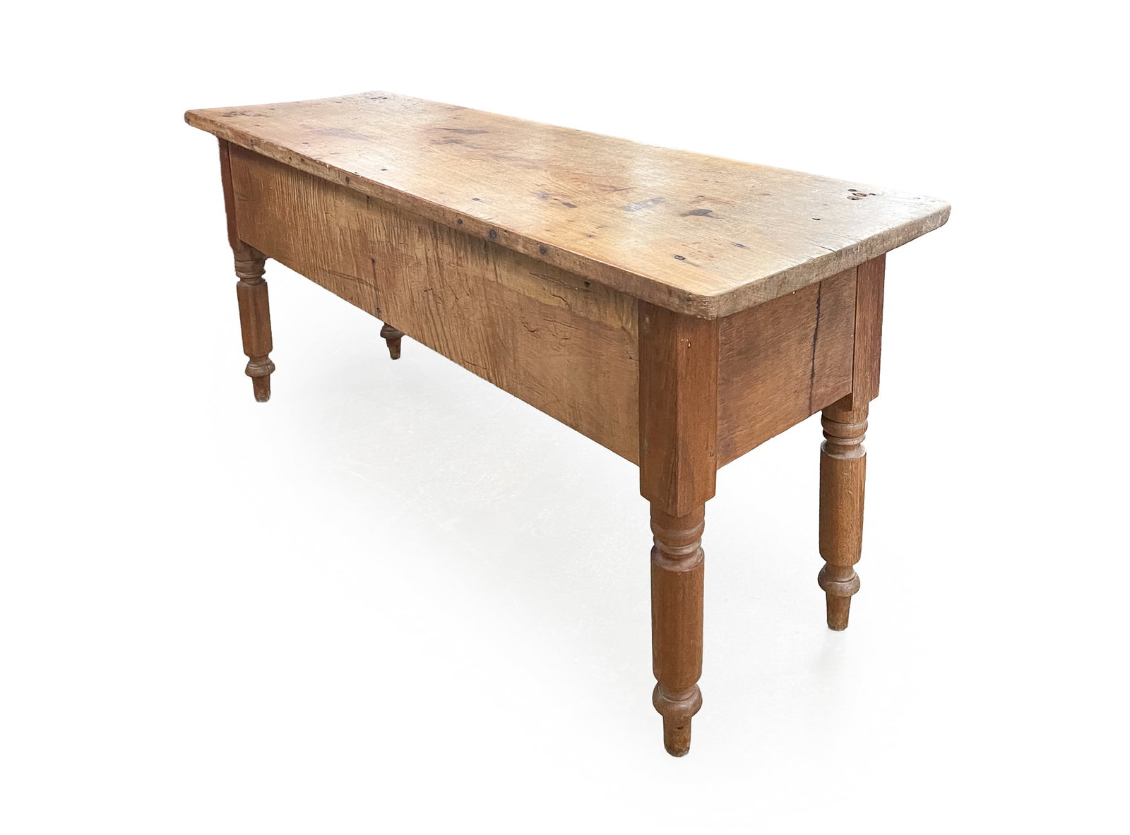SHERATON WALNUT TWO-DRAWER KITCHEN WORK TABLE. - 2