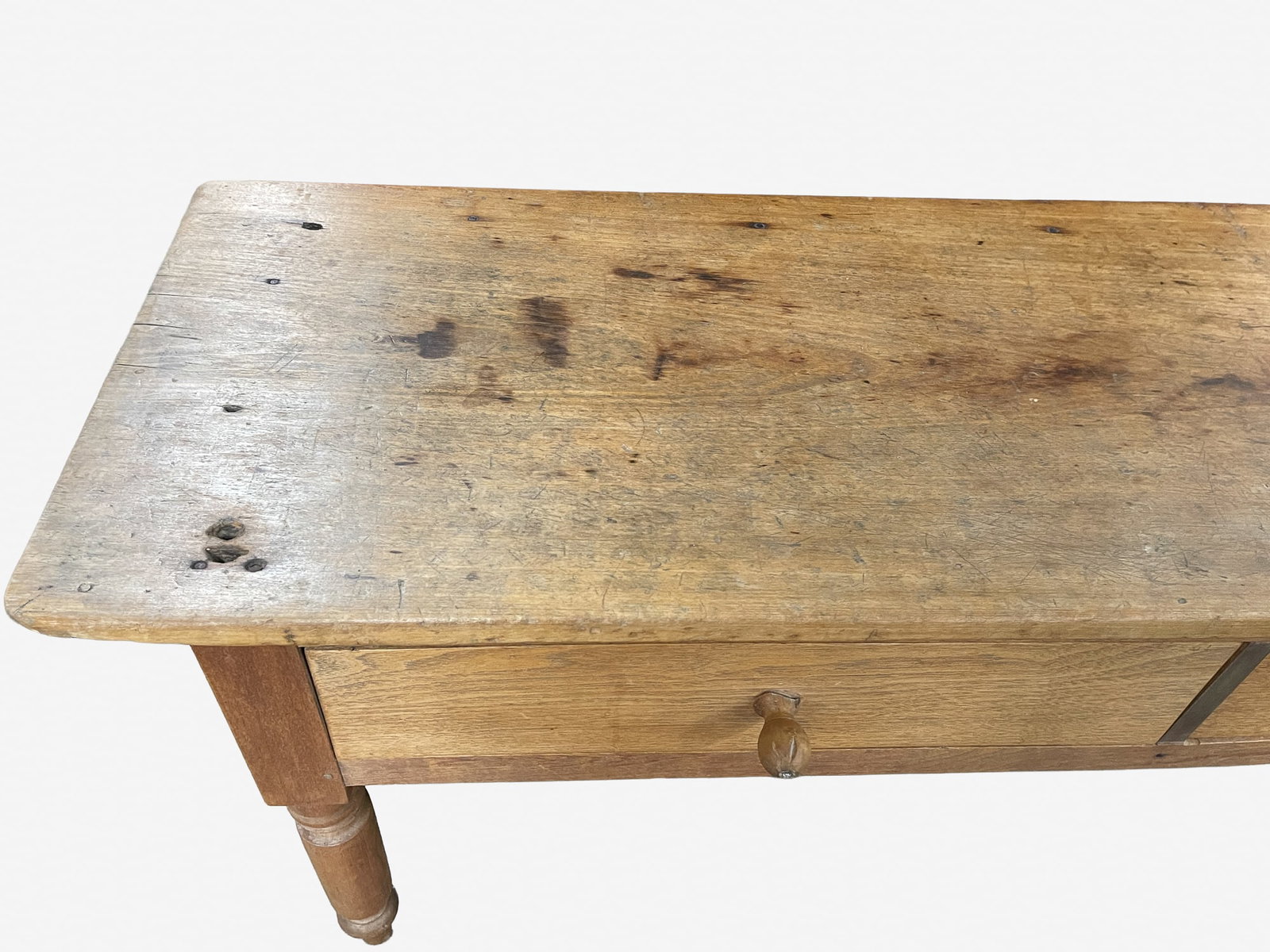 SHERATON WALNUT TWO-DRAWER KITCHEN WORK TABLE. - 4