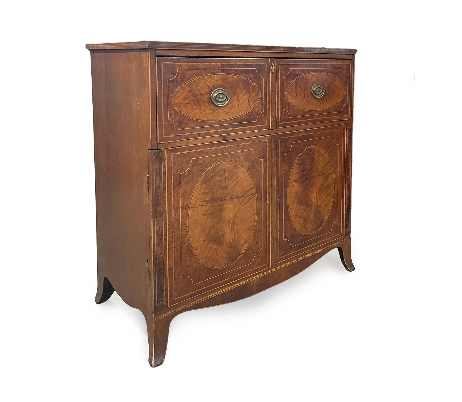 HEPPLEWHITE MAHOGANY BUTLER'S DESK WITH INLAY. (1 of 8)
