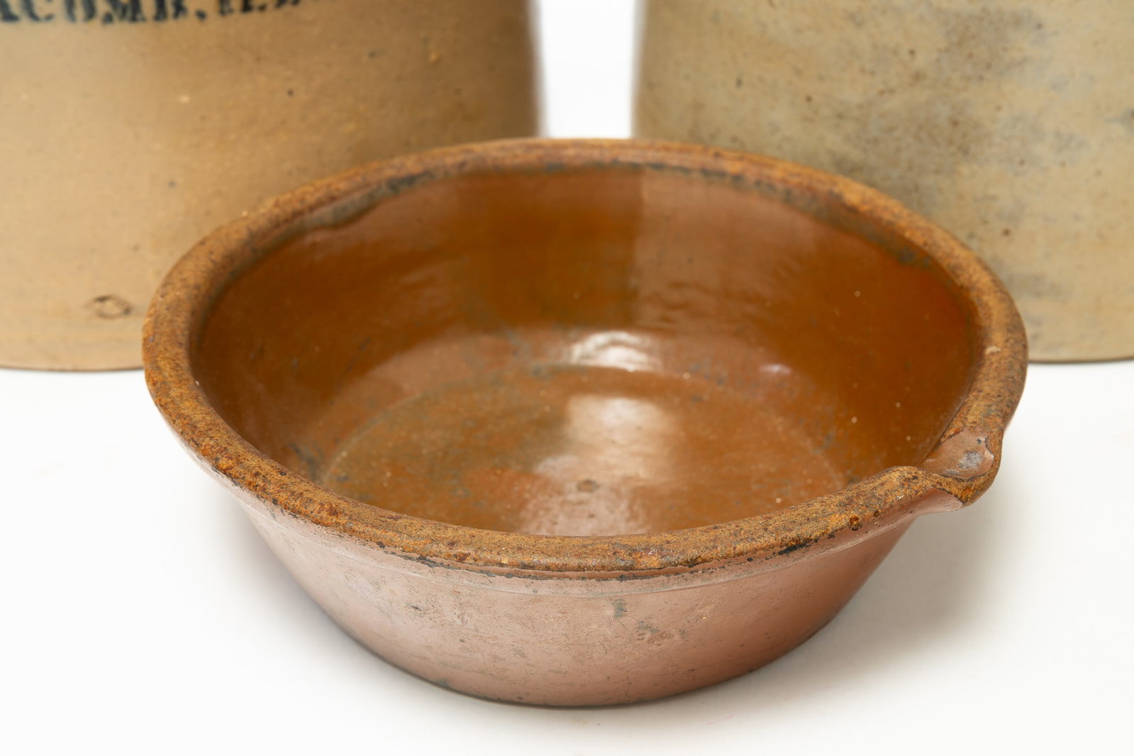 THREE STONEWARE VESSELS. - 4