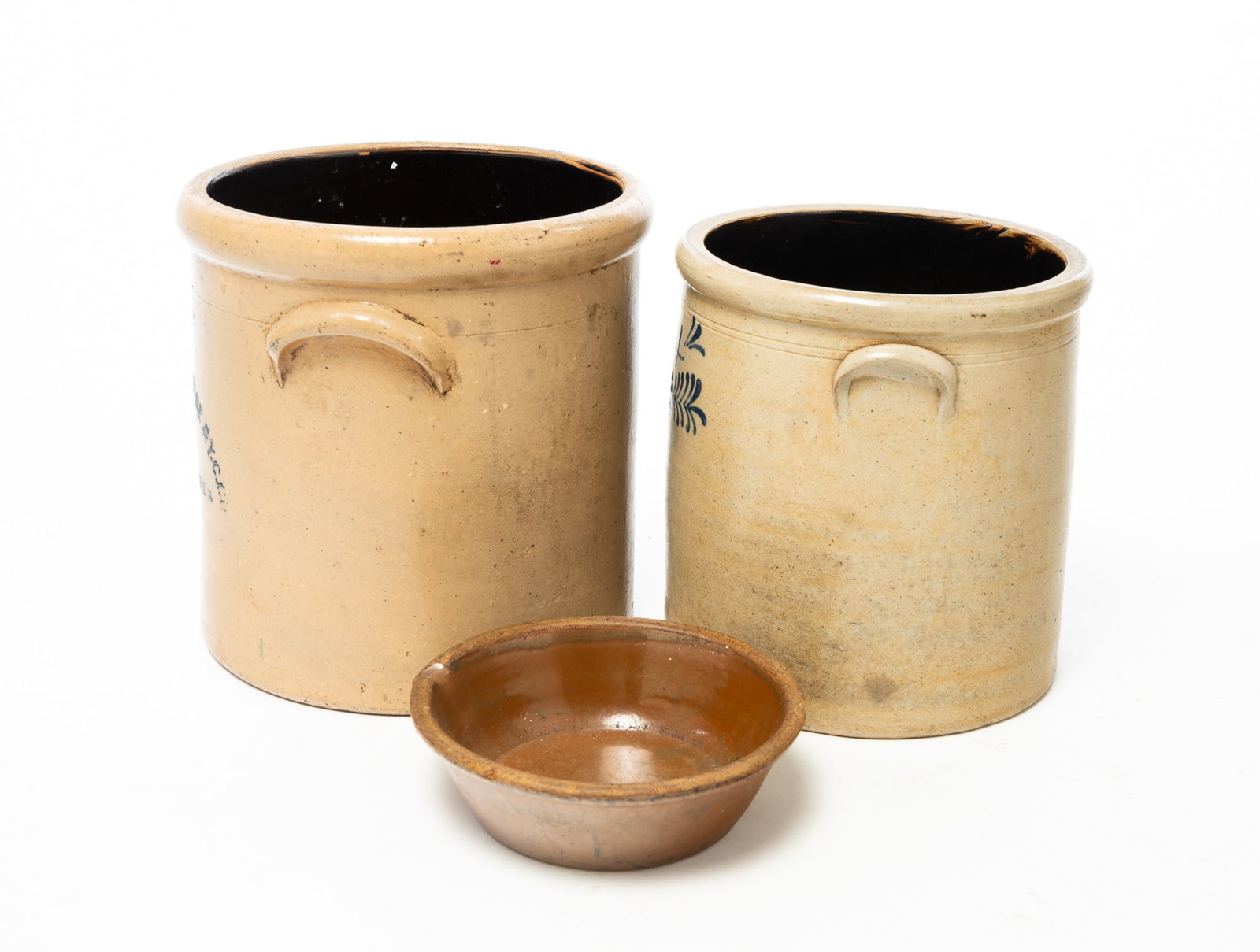 THREE STONEWARE VESSELS. - 5