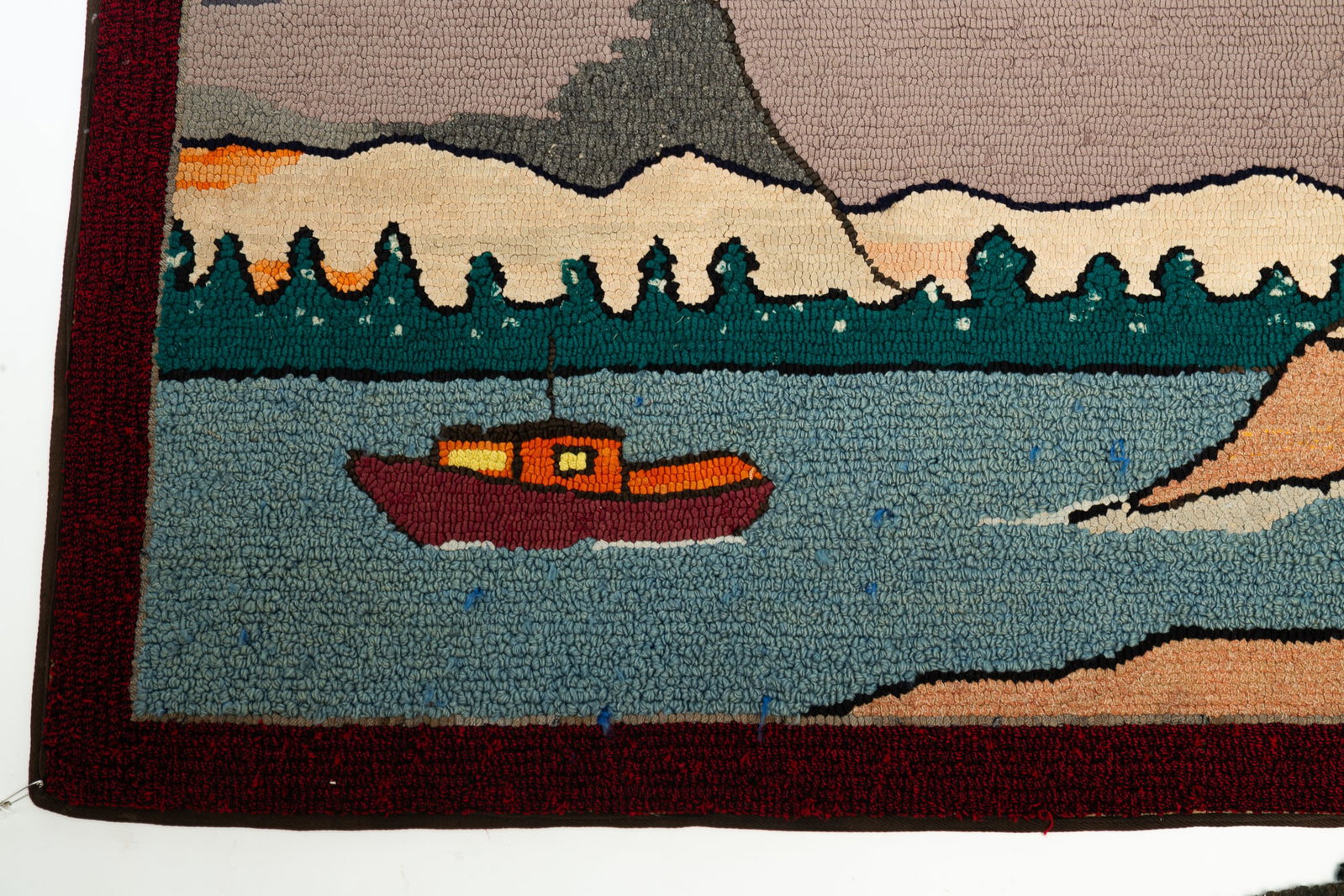 TWO HOOKED RUGS. - 3