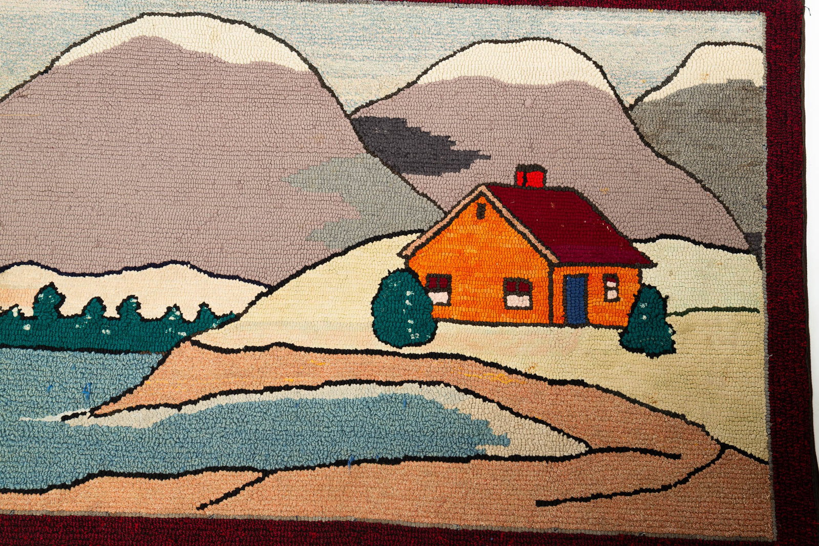 TWO HOOKED RUGS. - 4