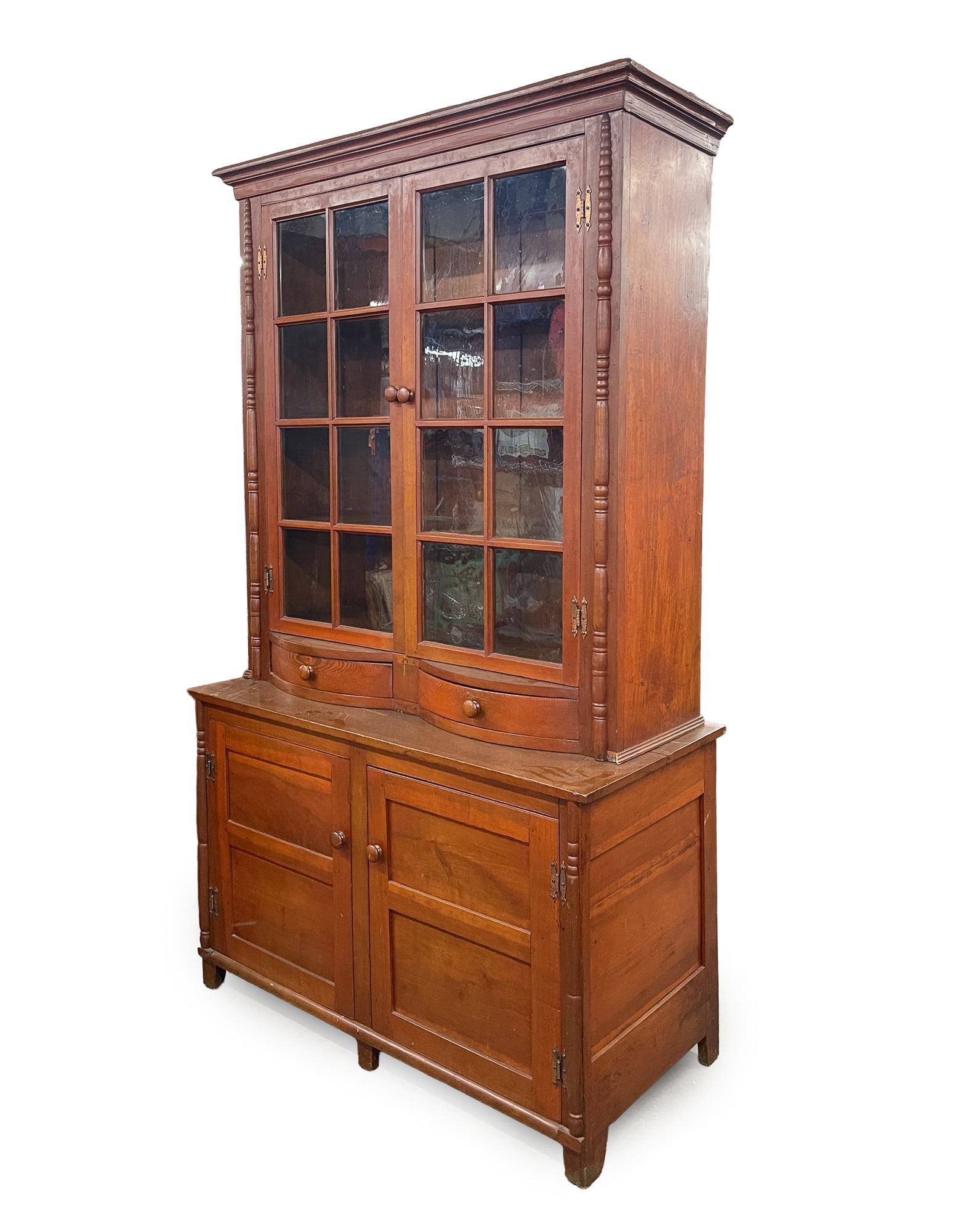 SOUTHERN SHERATON CHERRY STEPBACK CUPBOARD. (1 of 7)