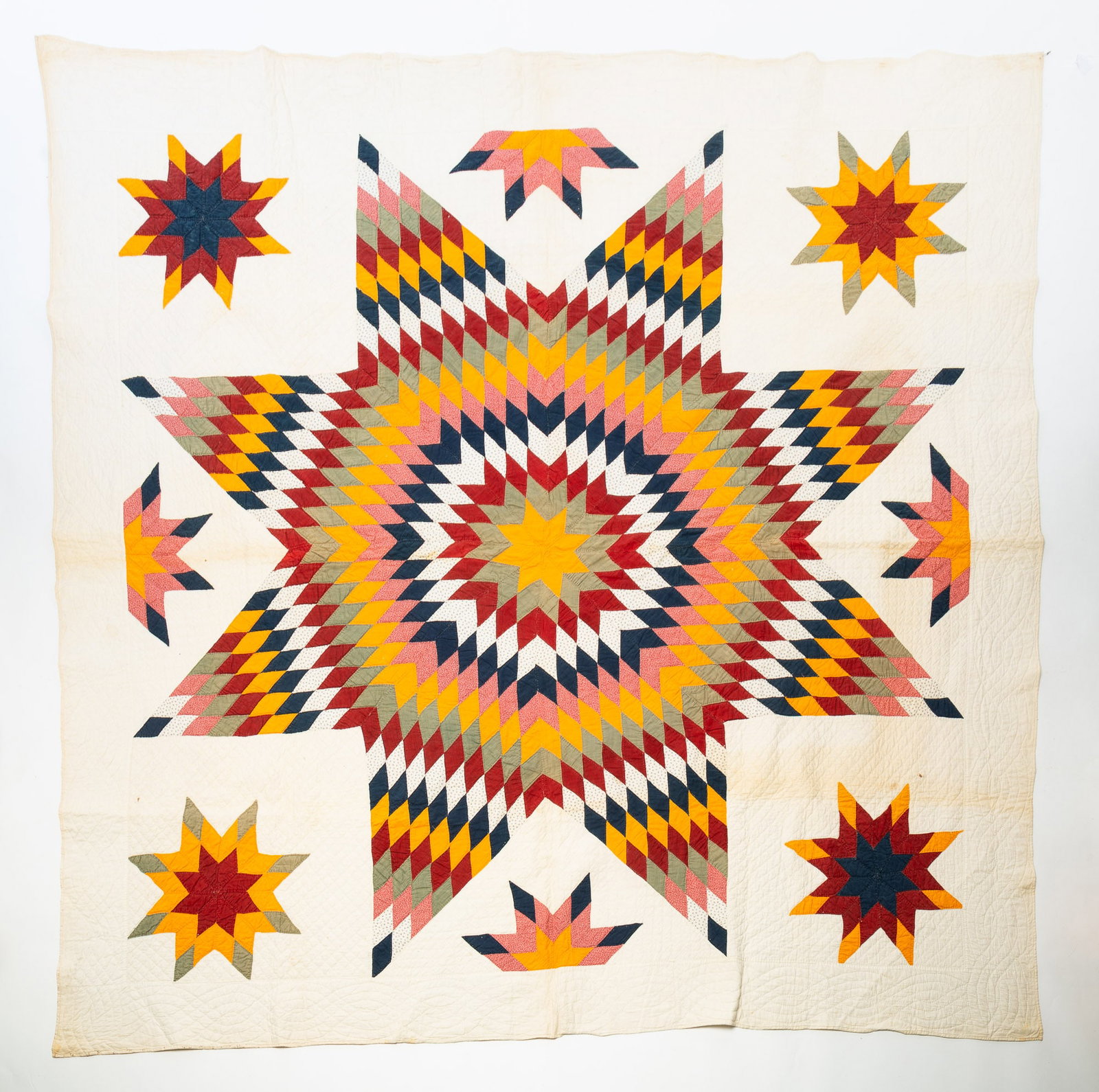 LONE STAR PIECED COTTON QUILT. (1 of 5)